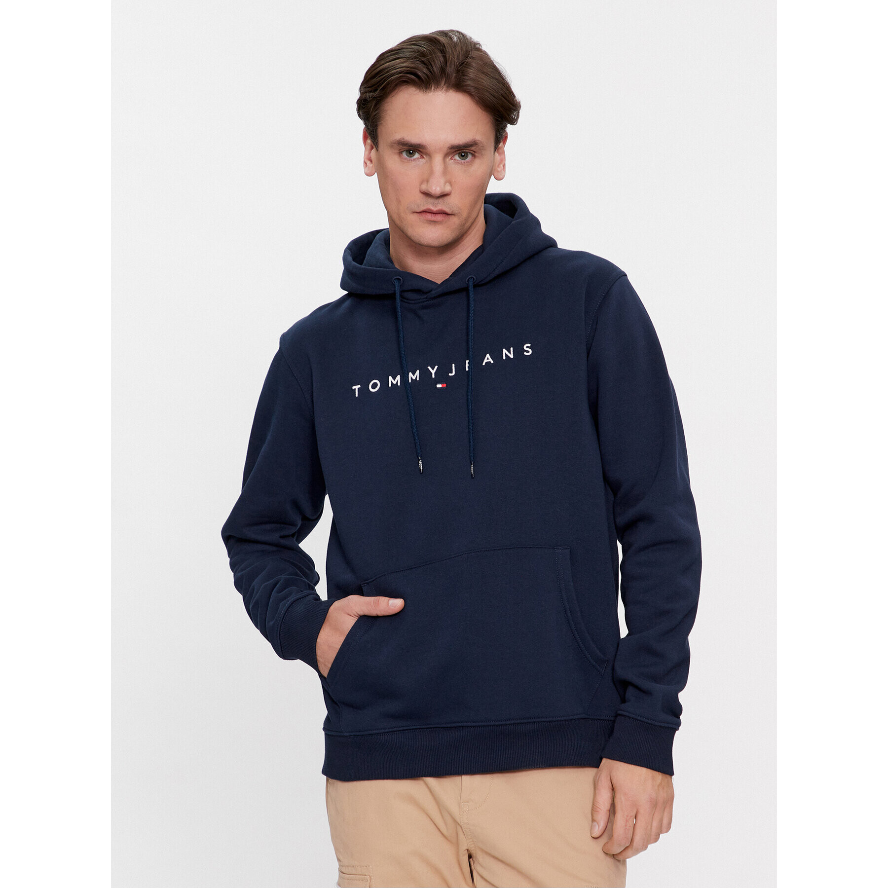 Tommy Jeans Суитшърт Linear Logo DM0DM17985 Тъмносин Regular Fit - Pepit.bg