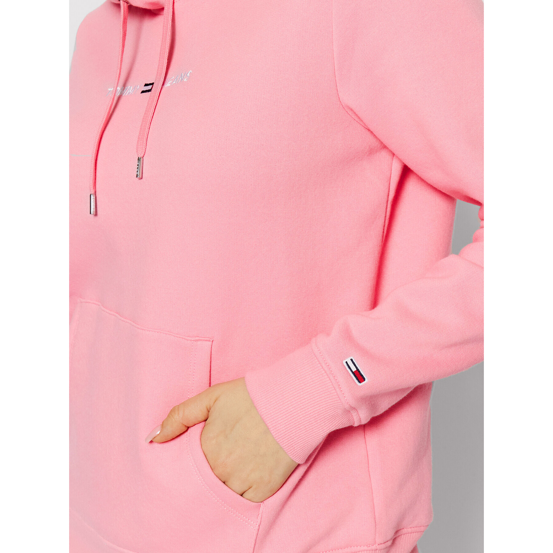 Tommy Jeans Суитшърт Linear Logo DW0DW10132 Розов Regular Fit - Pepit.bg