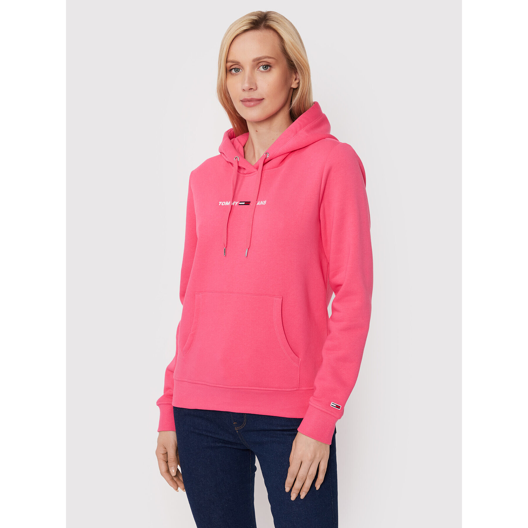 Tommy Jeans Суитшърт Linear Logo DW0DW10132 Розов Regular Fit - Pepit.bg