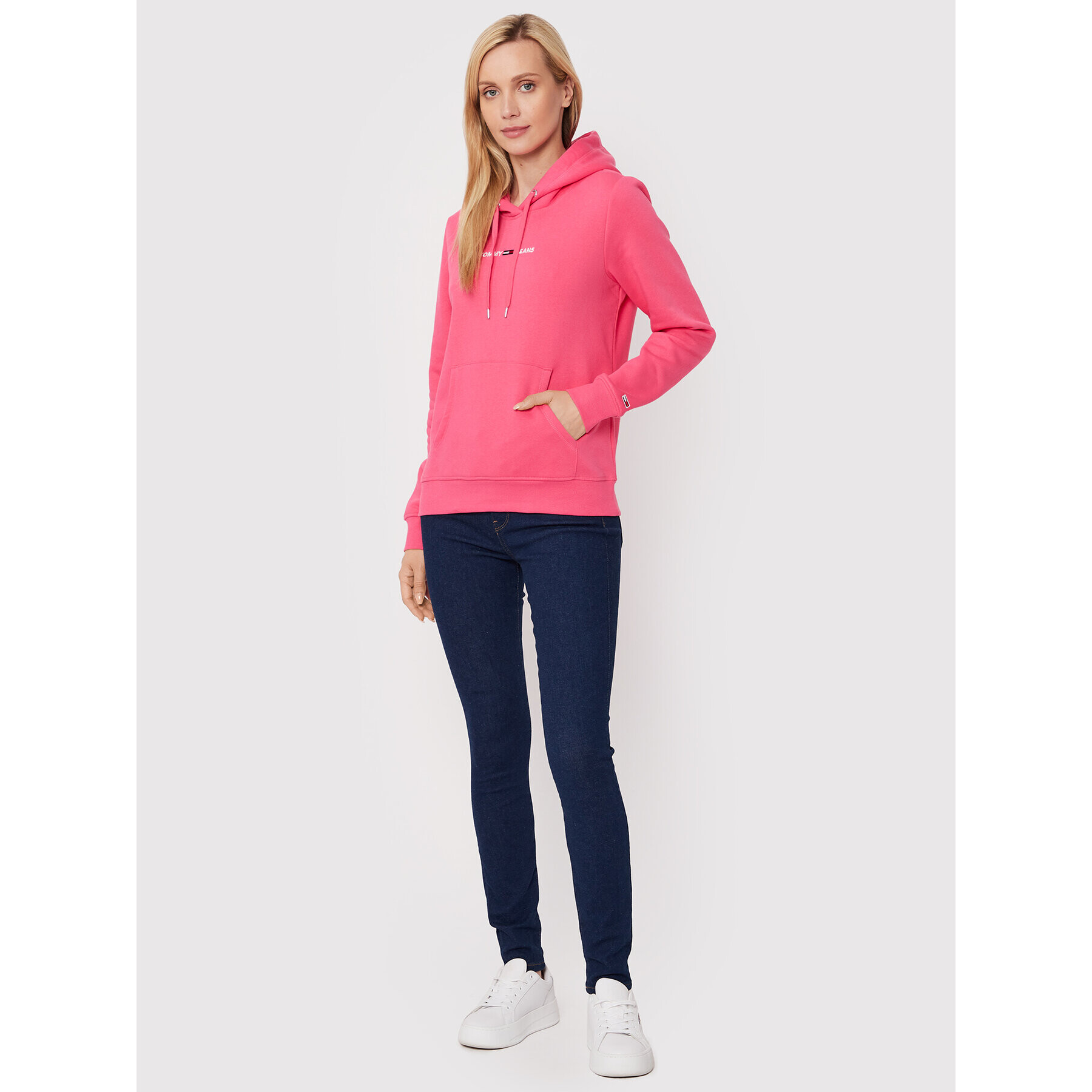 Tommy Jeans Суитшърт Linear Logo DW0DW10132 Розов Regular Fit - Pepit.bg