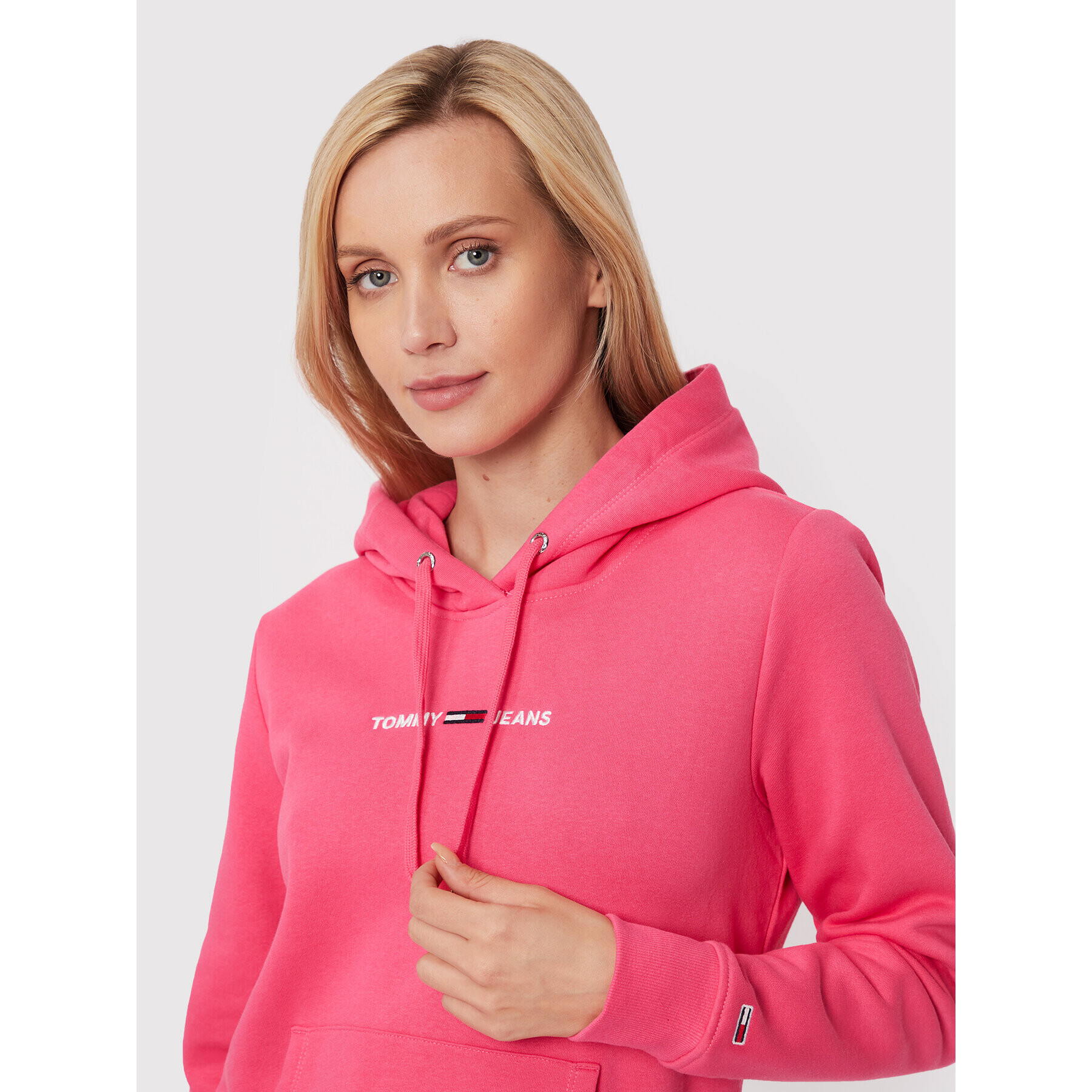 Tommy Jeans Суитшърт Linear Logo DW0DW10132 Розов Regular Fit - Pepit.bg