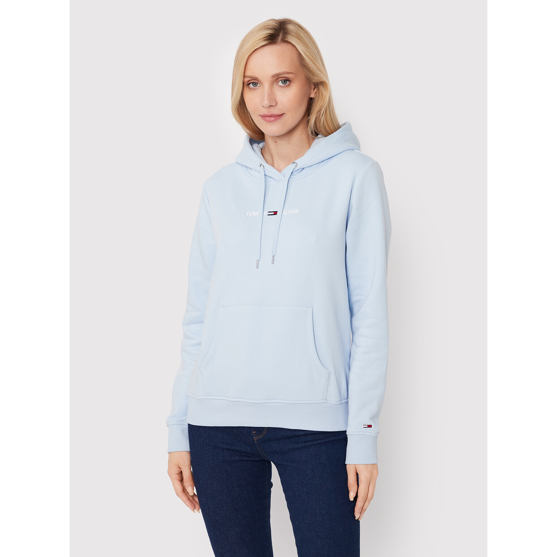Tommy Jeans Суитшърт Linear Logo DW0DW10132 Син Regular Fit - Pepit.bg