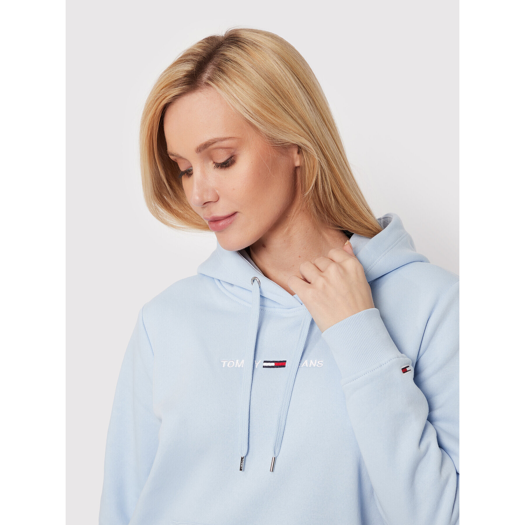 Tommy Jeans Суитшърт Linear Logo DW0DW10132 Син Regular Fit - Pepit.bg
