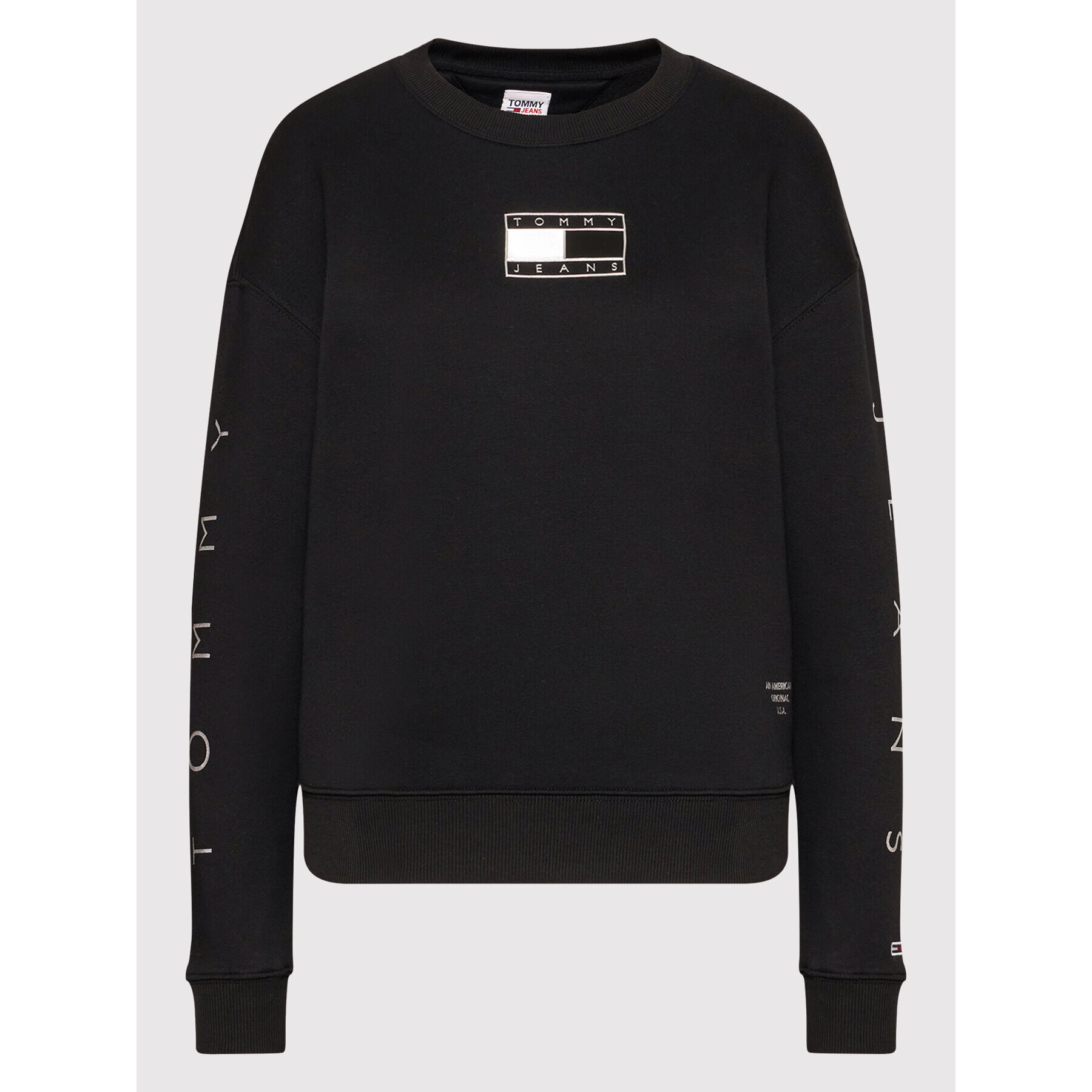 Tommy Jeans Суитшърт Metallic DW0DW12120 Черен Regular Fit - Pepit.bg