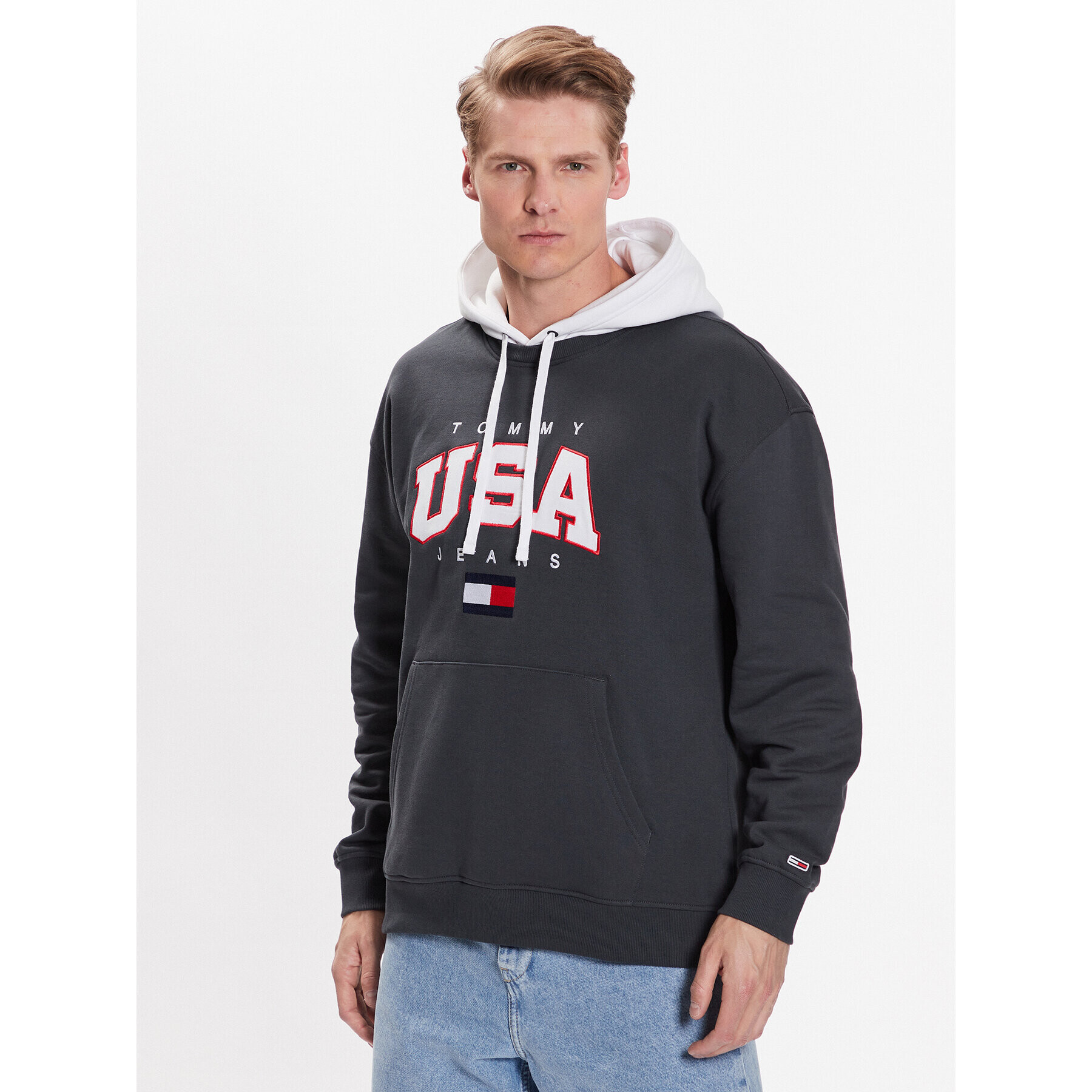 Tommy Jeans Суитшърт Modern Sport Usa DM0DM16359 Сив Relaxed Fit - Pepit.bg