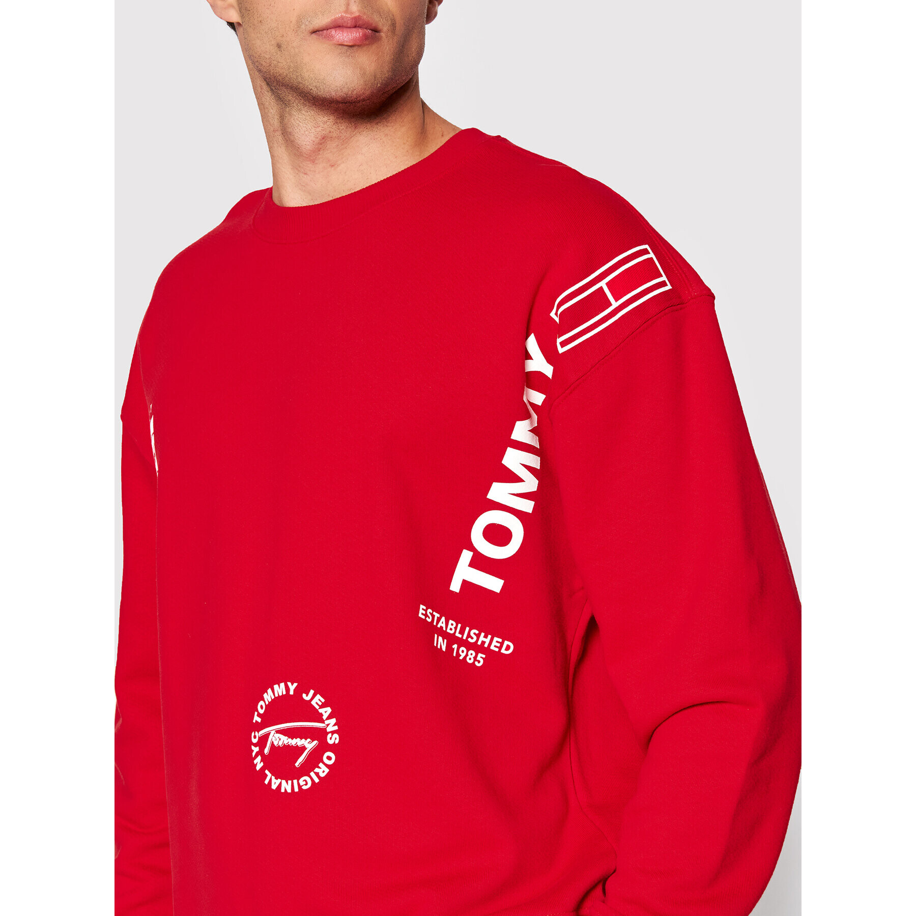Tommy Jeans Суитшърт Multi Graphic DM0DM12937 Червен Regular Fit - Pepit.bg