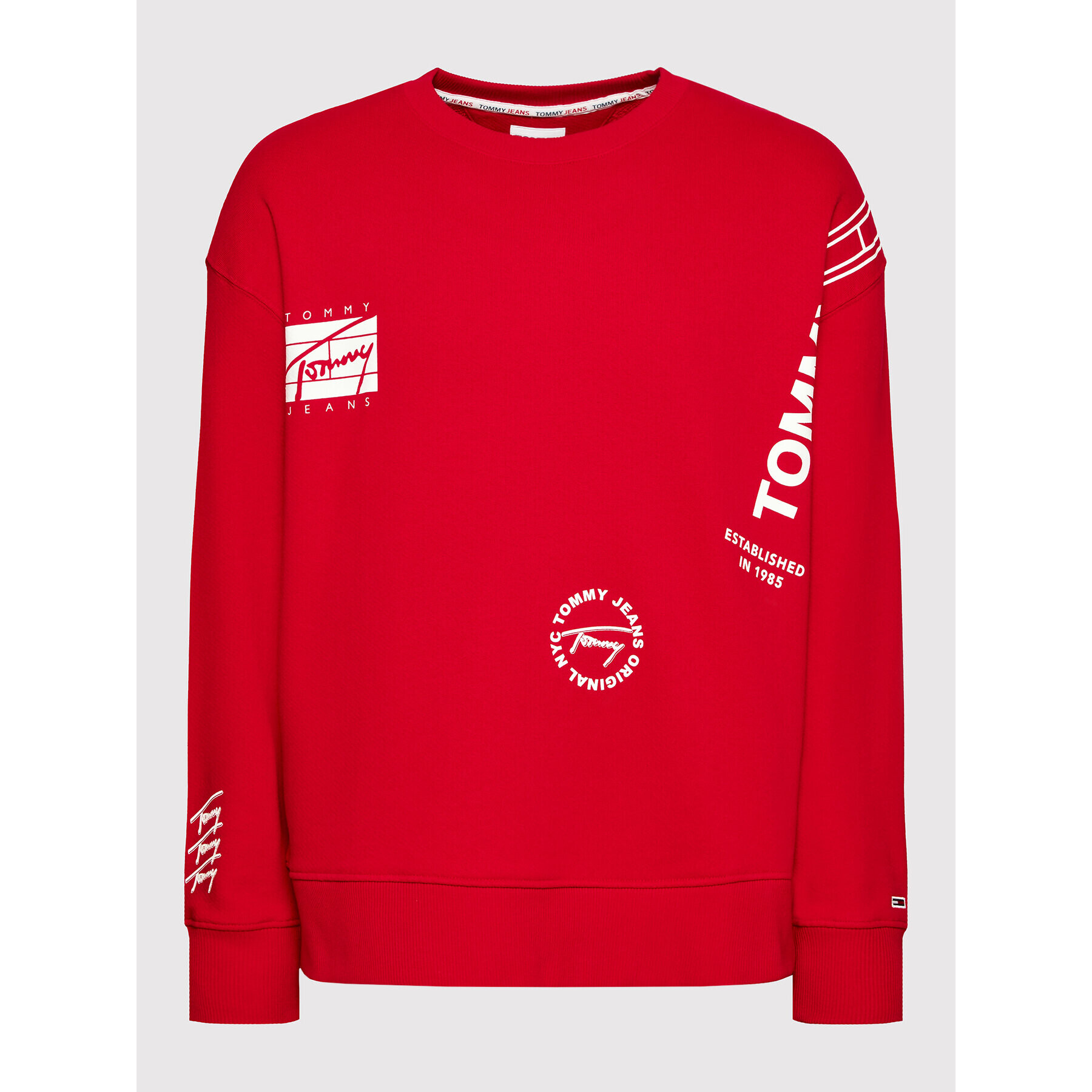 Tommy Jeans Суитшърт Multi Graphic DM0DM12937 Червен Regular Fit - Pepit.bg