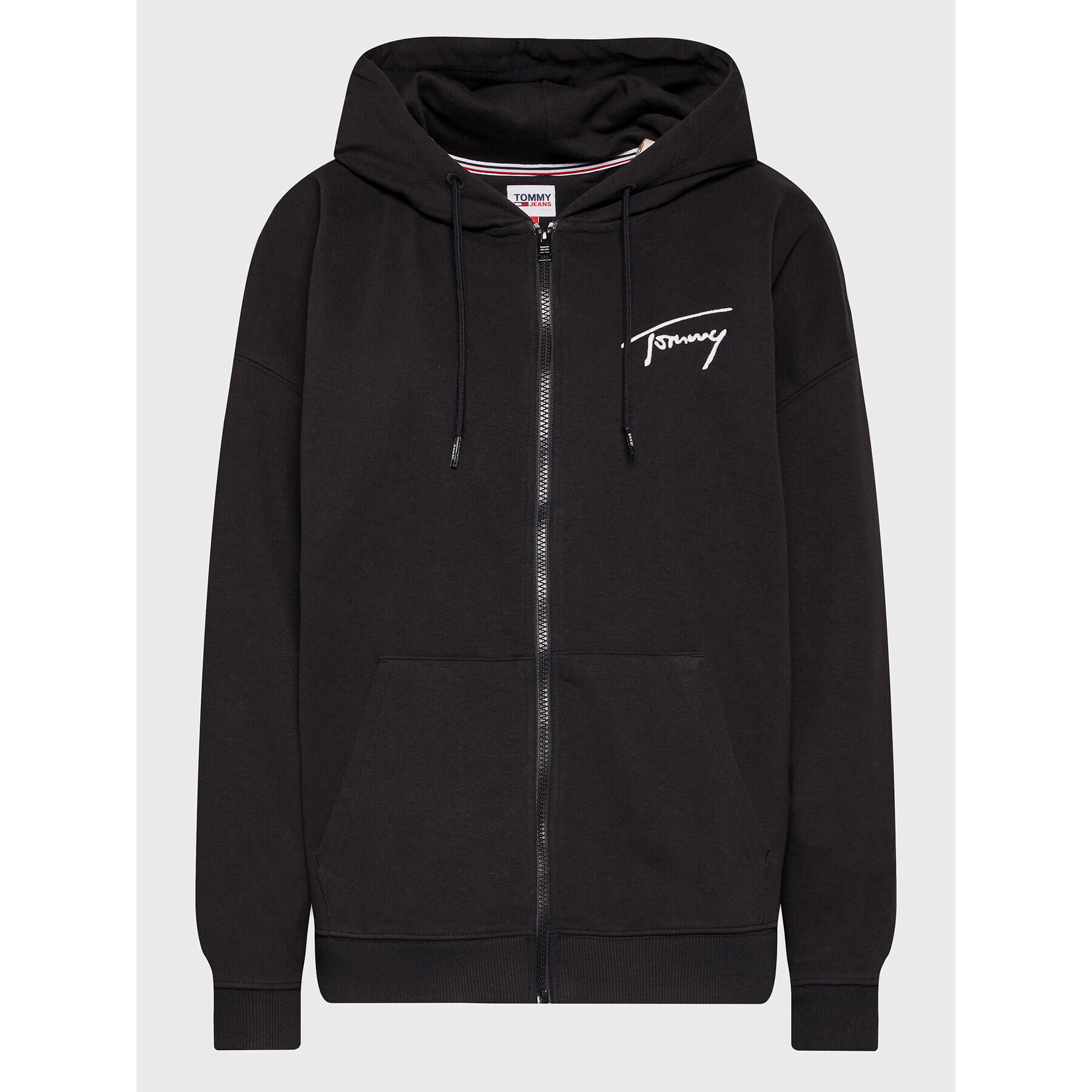 Tommy Jeans Суитшърт Ovrszd Signature Zip DW0DW13575 Черен Oversize - Pepit.bg