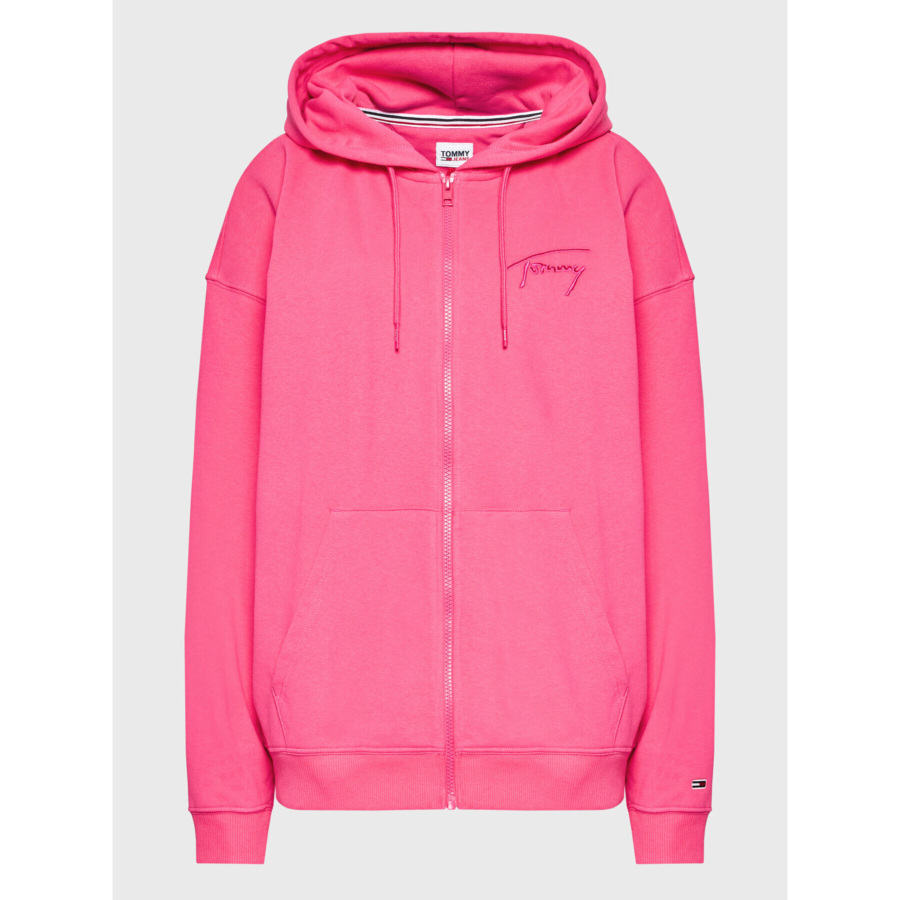 Tommy Jeans Суитшърт Ovrszd Signature Zip DW0DW13575 Розов Oversize - Pepit.bg