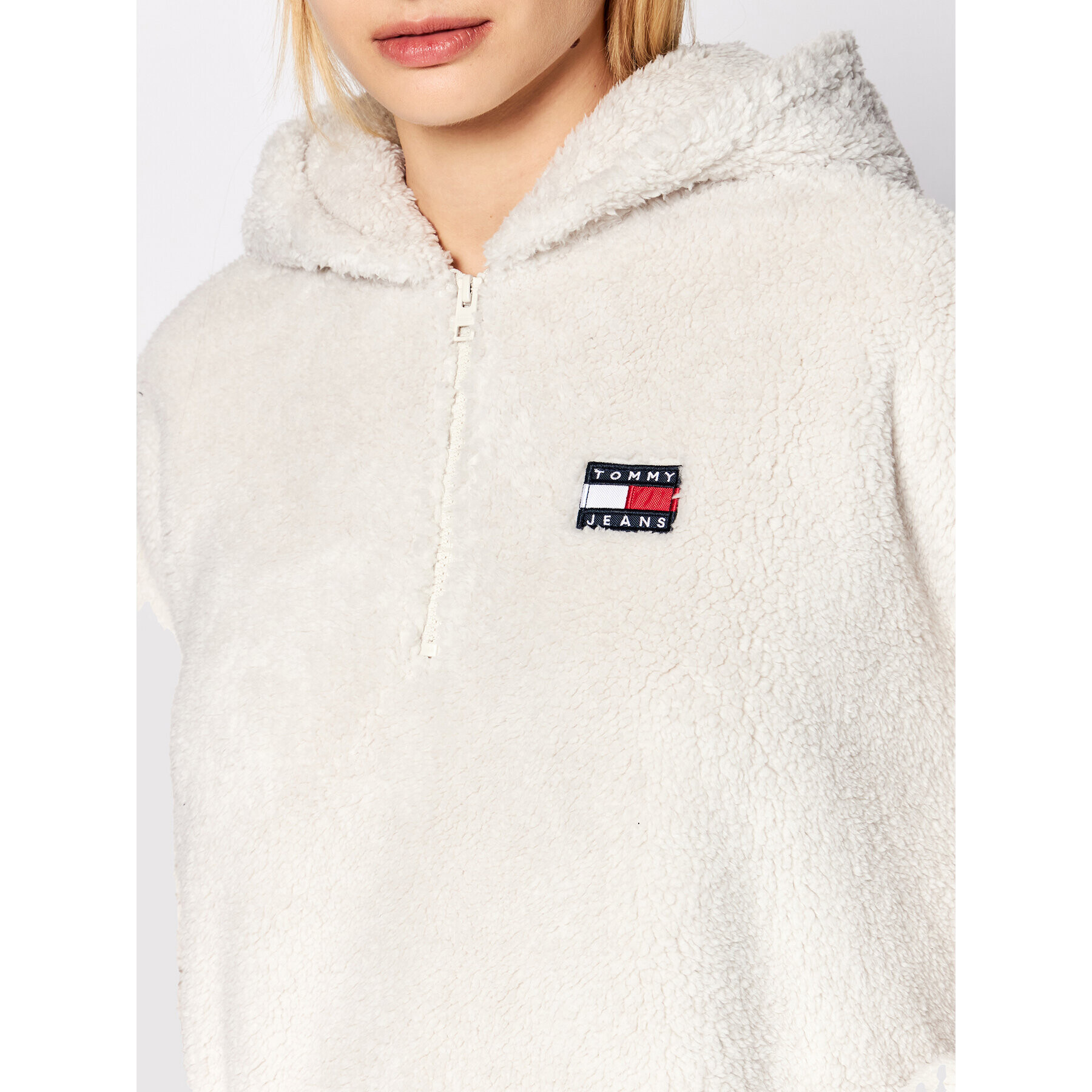 Tommy Jeans Суитшърт Plush DW0DW11853 Бежов Relaxed Fit - Pepit.bg