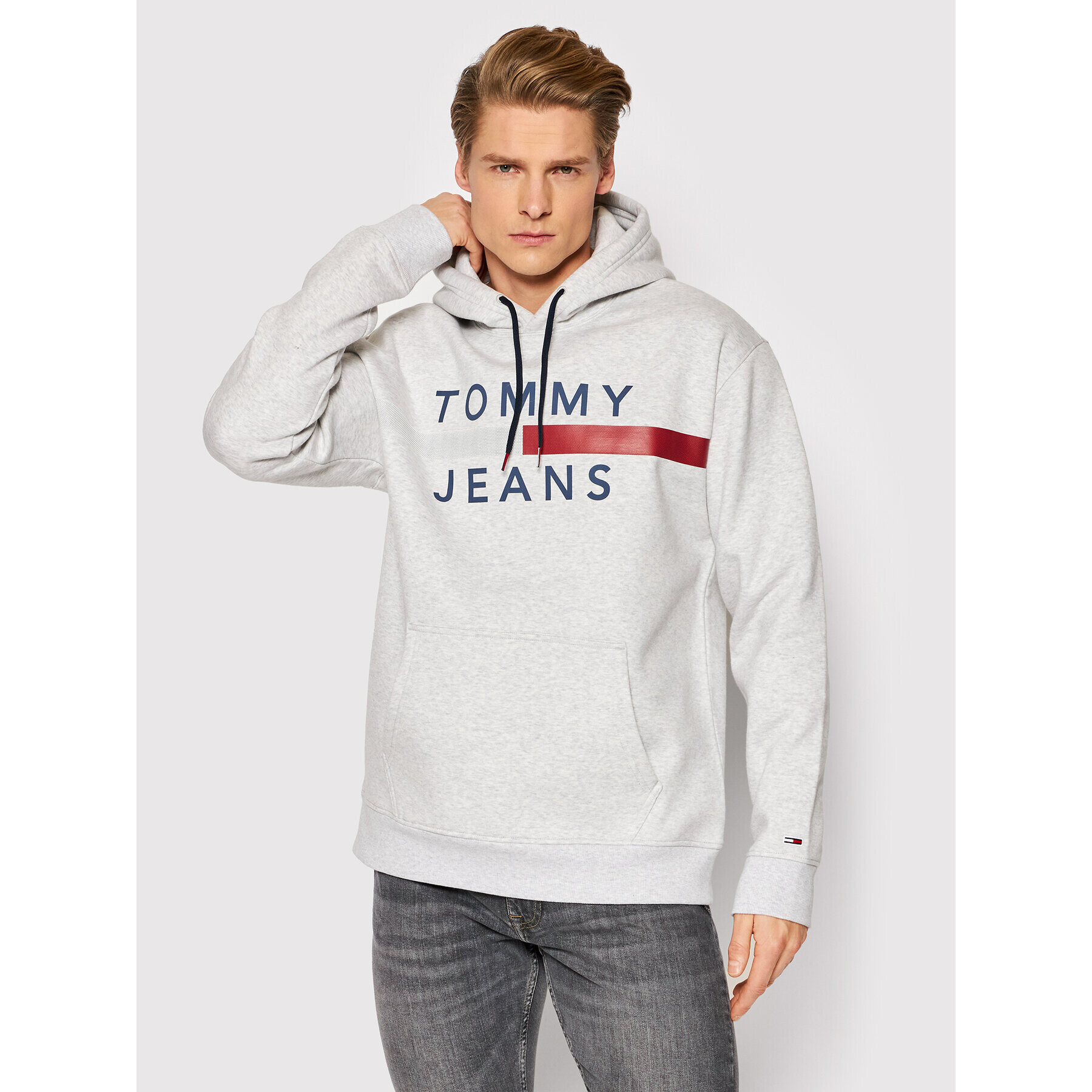 Tommy Jeans Суитшърт Reflective Flag DM0DM07410 Сив Regular Fit - Pepit.bg