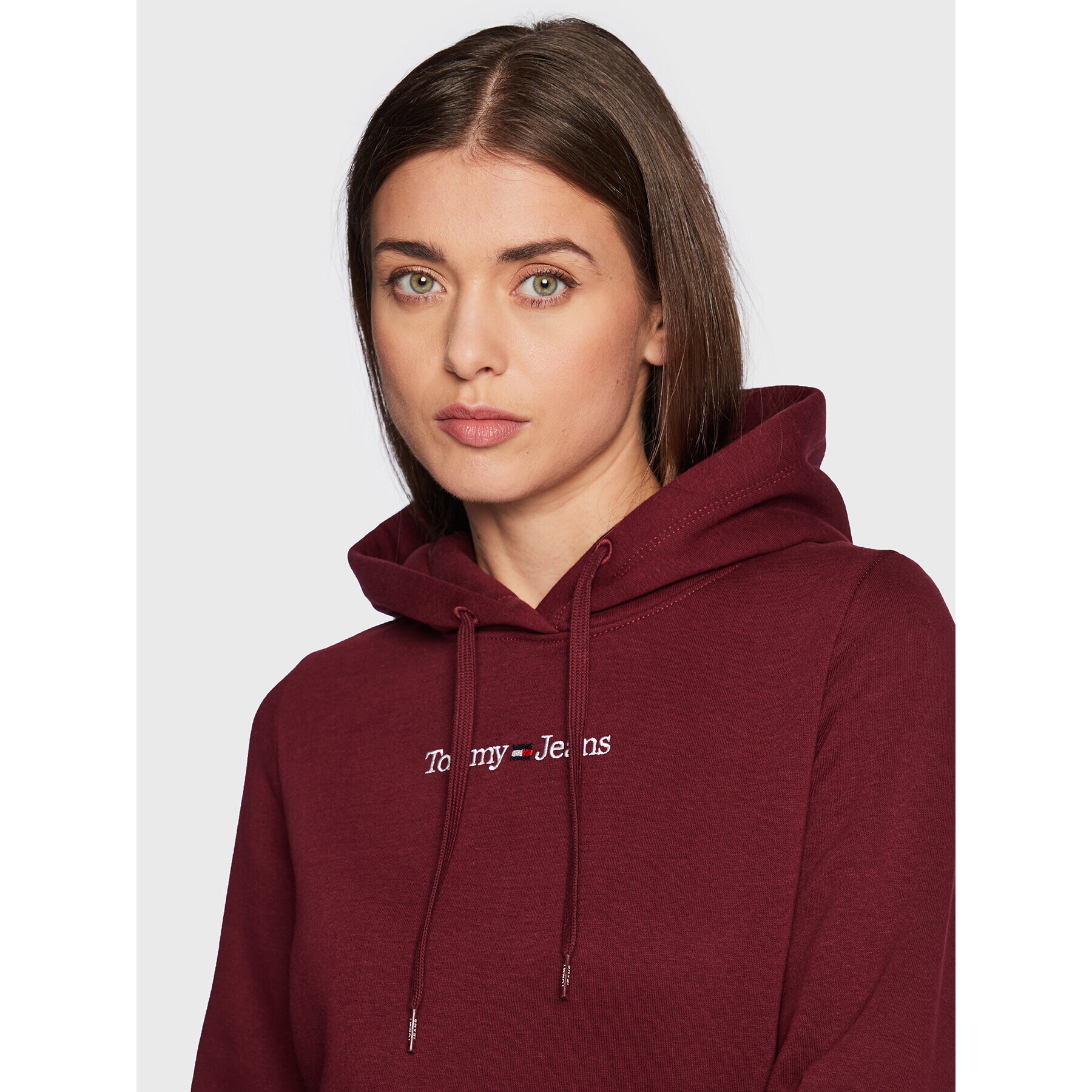 Tommy Jeans Суитшърт Serif Linear DW0DW14362 Бордо Regular Fit - Pepit.bg