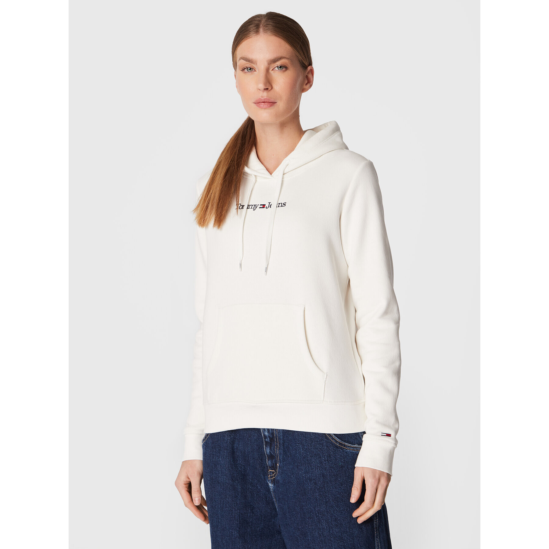 Tommy Jeans Суитшърт Serif Linear DW0DW14362 Екрю Regular Fit - Pepit.bg