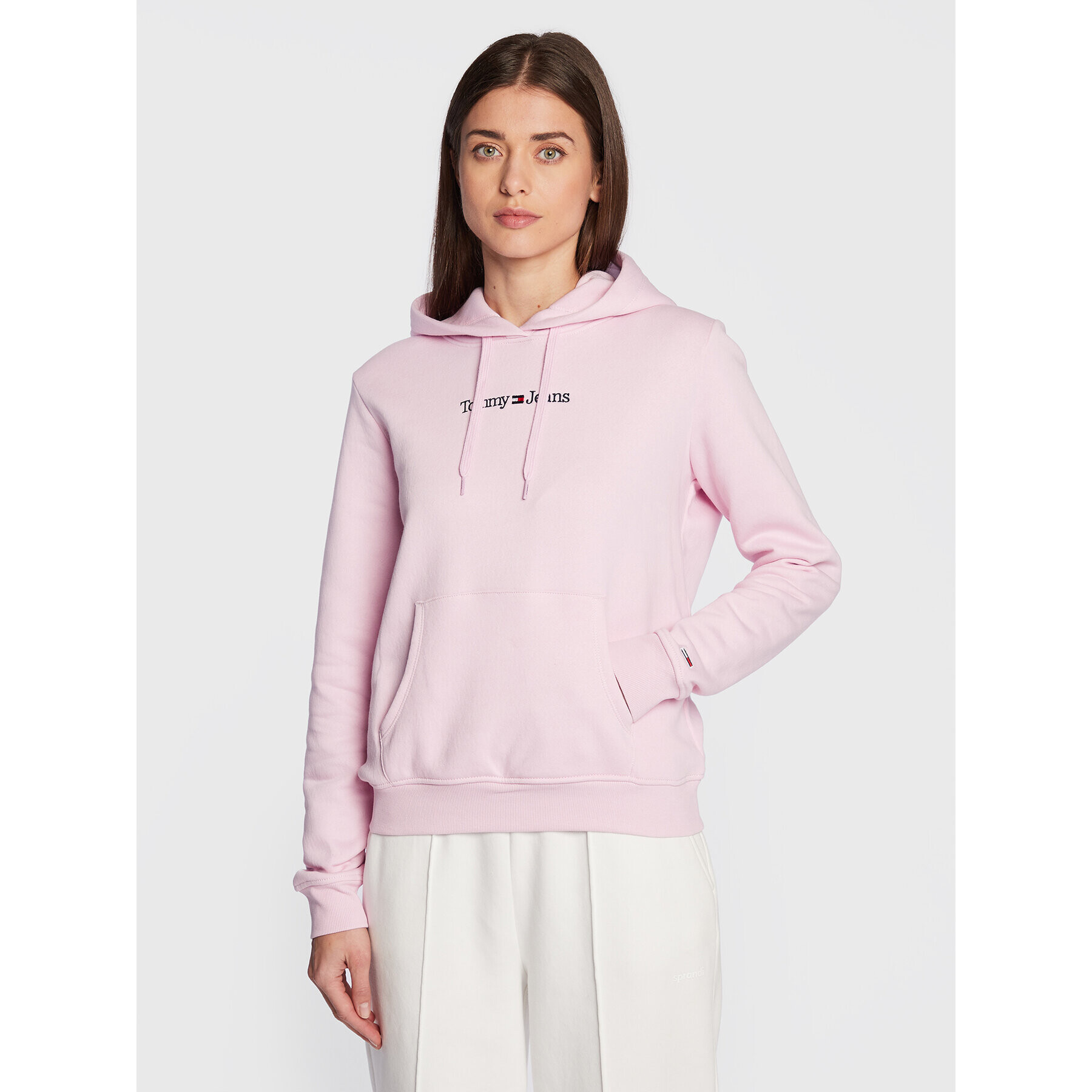 Tommy Jeans Суитшърт Serif Linear DW0DW14362 Розов Regular Fit - Pepit.bg