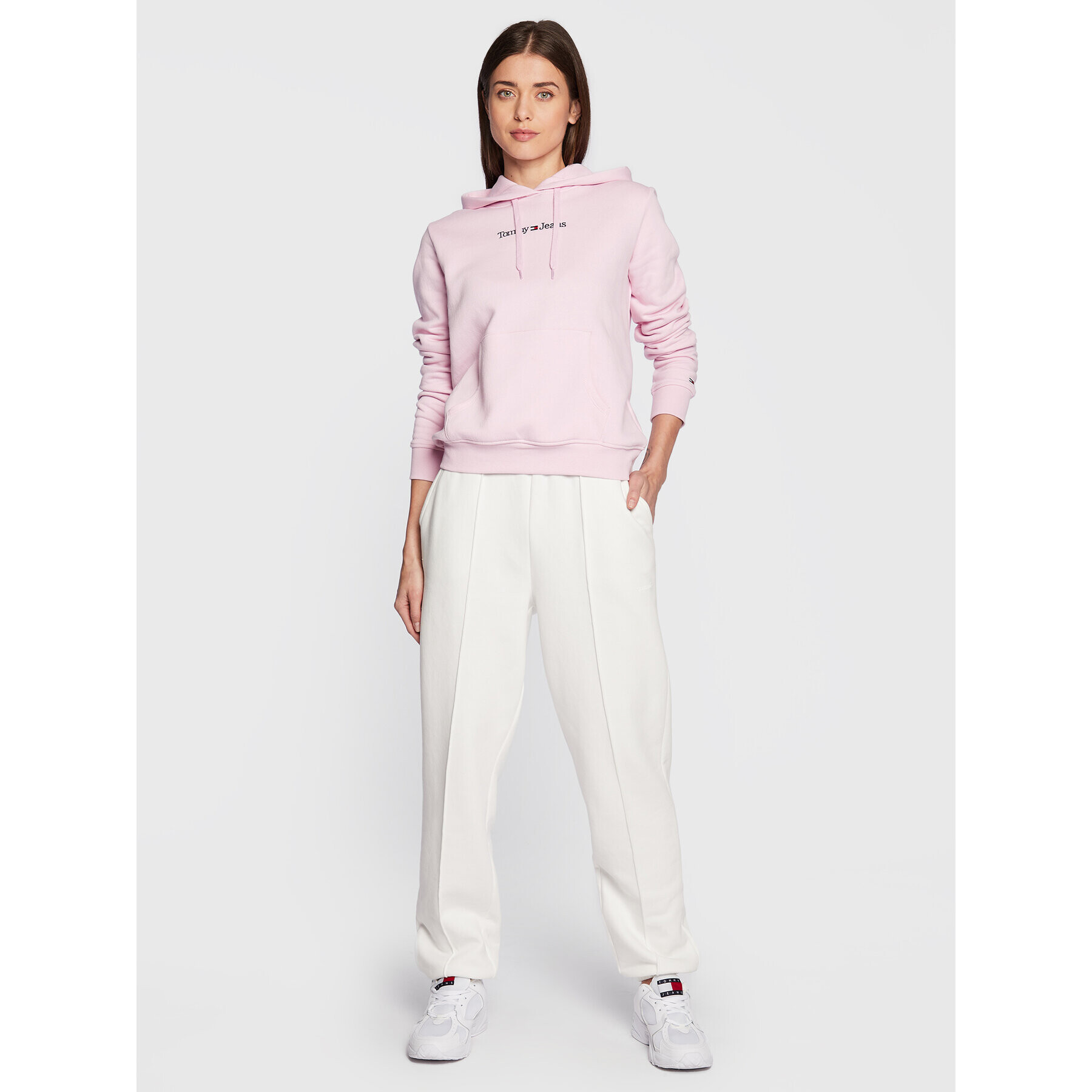 Tommy Jeans Суитшърт Serif Linear DW0DW14362 Розов Regular Fit - Pepit.bg