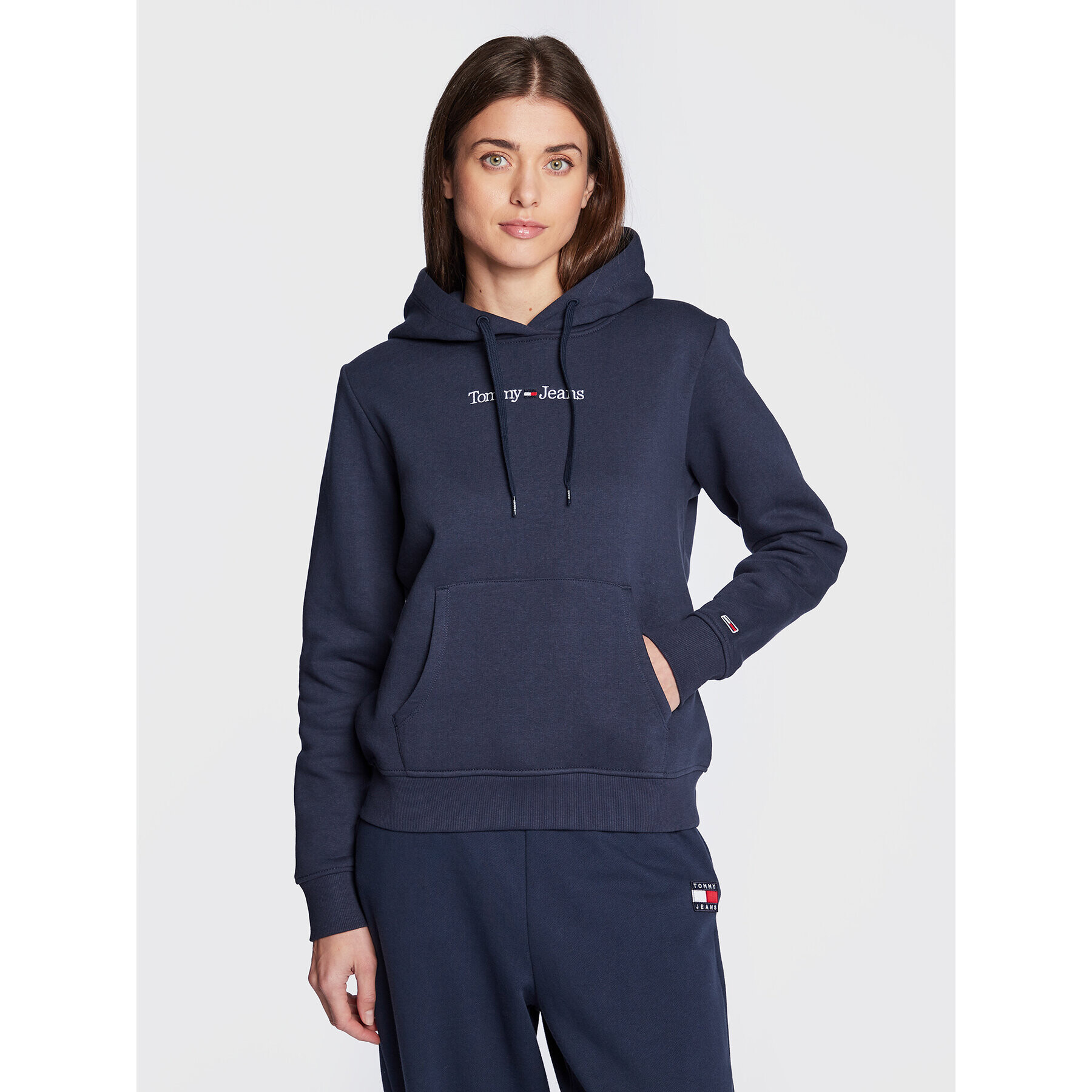Tommy Jeans Суитшърт Serif Linear DW0DW14362 Тъмносин Regular Fit - Pepit.bg