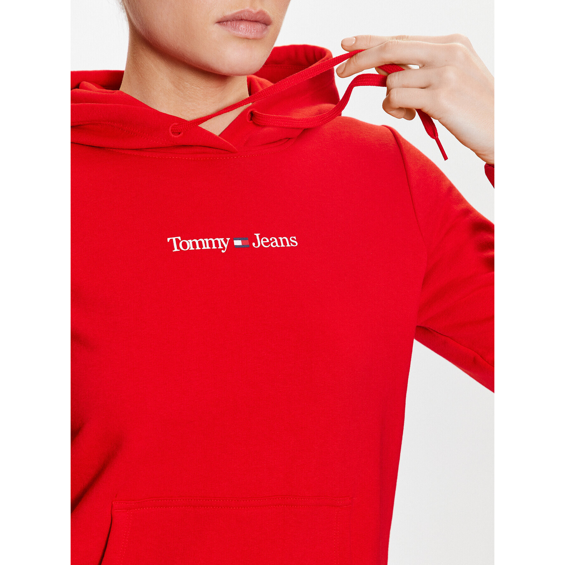 Tommy Jeans Суитшърт Serif Linear DW0DW15649 Червен Regular Fit - Pepit.bg