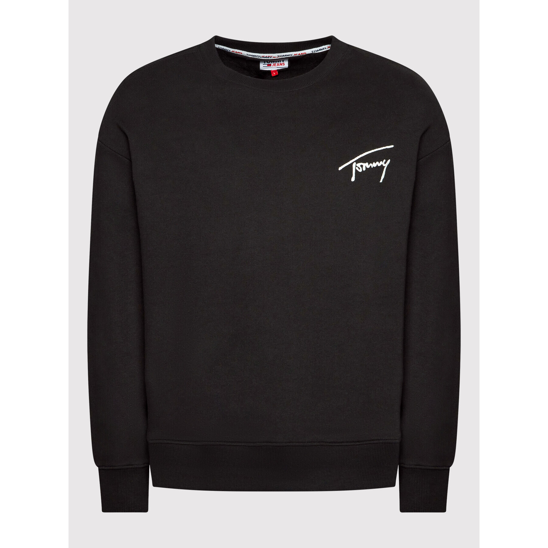 Tommy Jeans Суитшърт Signature Crew DM0DM12373 Черен Relaxed Fit - Pepit.bg