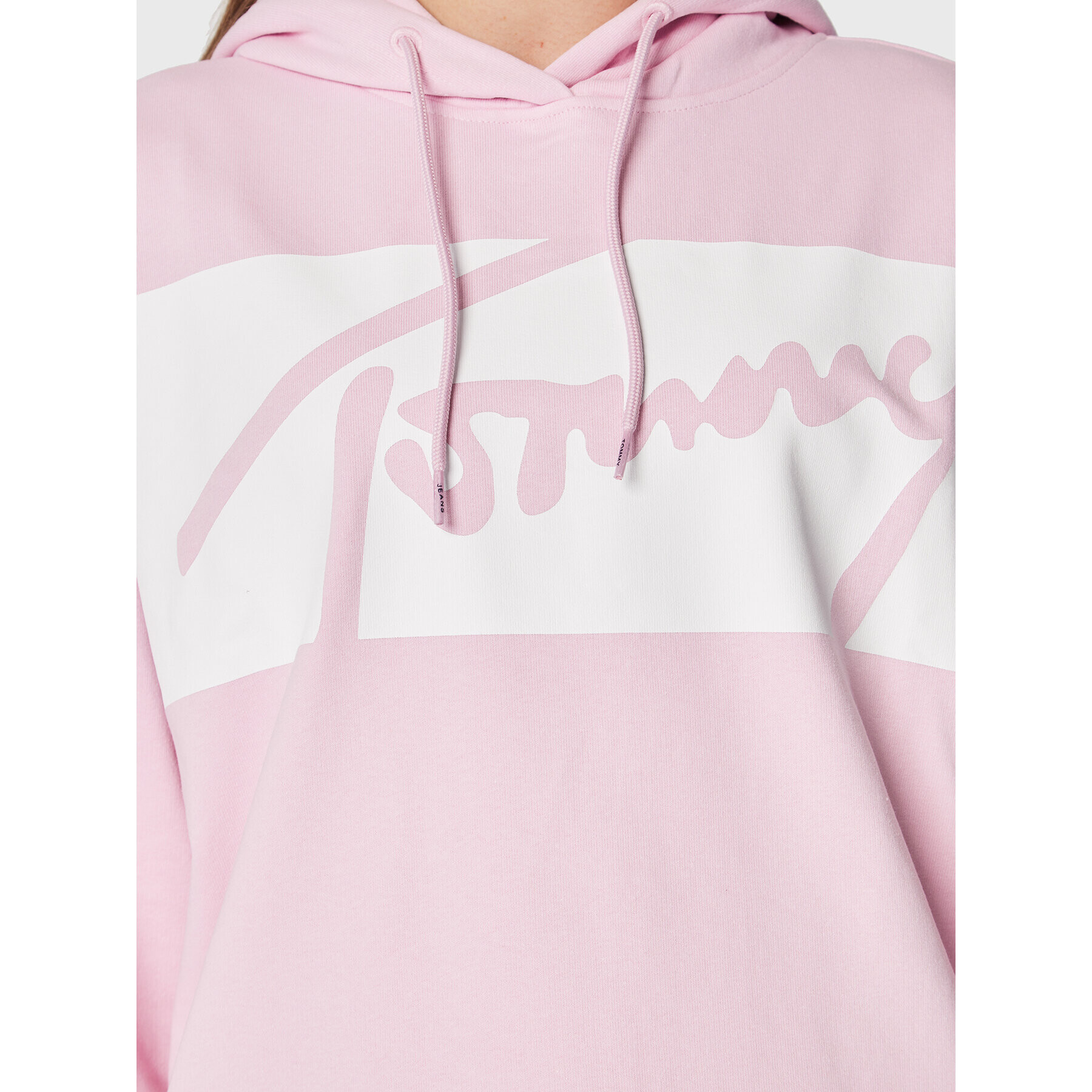 Tommy Jeans Суитшърт Signature DW0DW14357 Розов Oversize - Pepit.bg