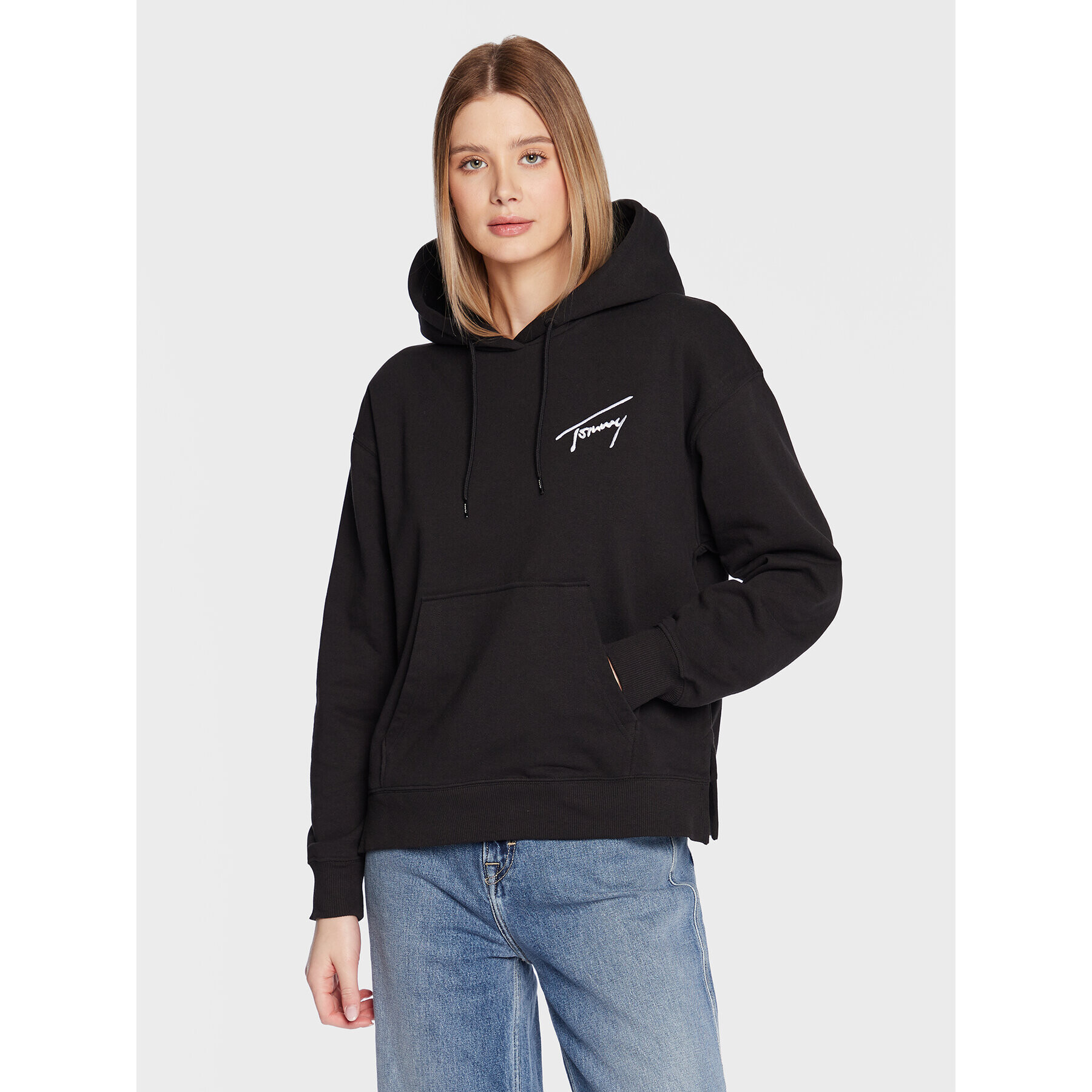 Tommy Jeans Суитшърт Signature DW0DW14853 Черен Relaxed Fit - Pepit.bg