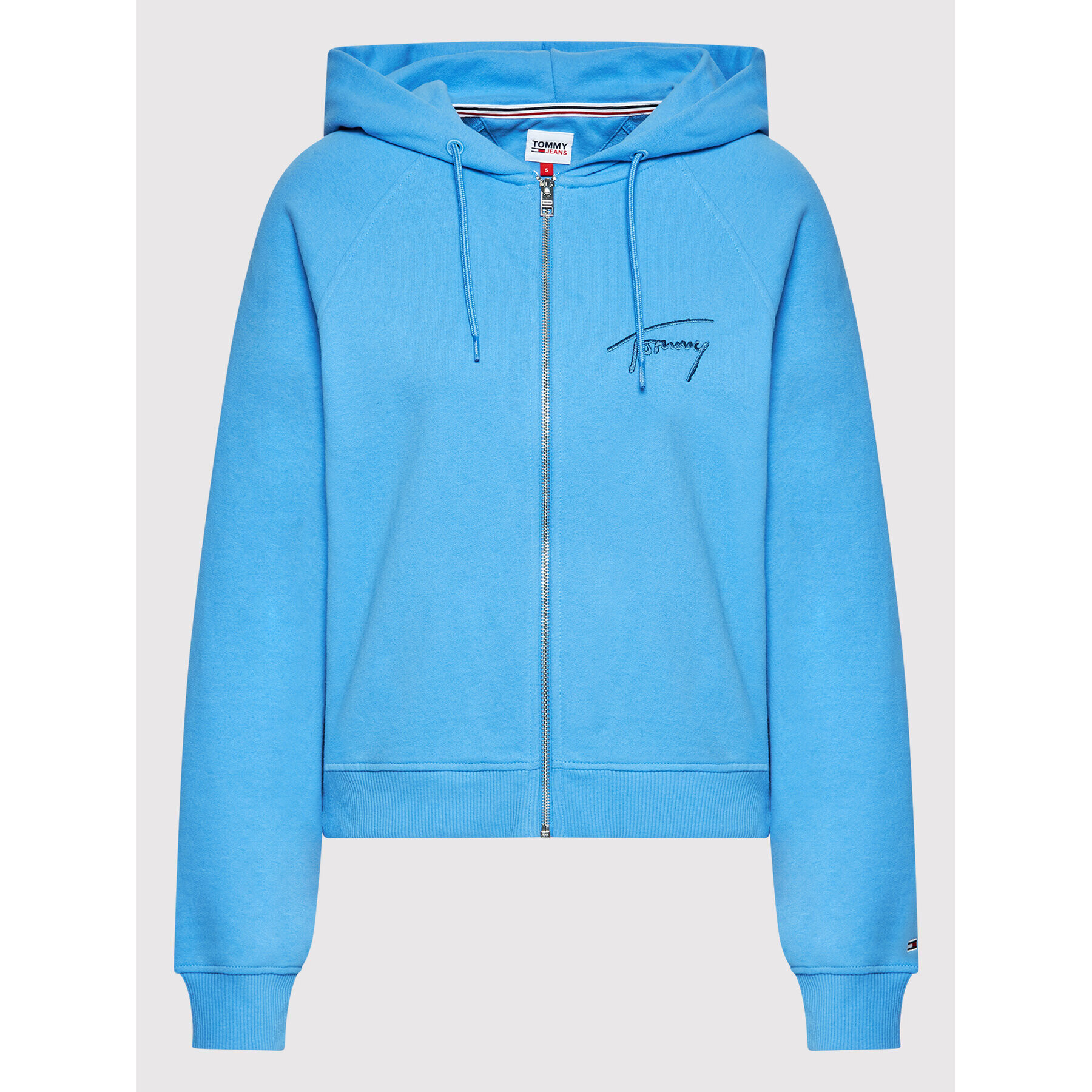 Tommy Jeans Суитшърт Signature Zip DW0DW12648 Син Regular Fit - Pepit.bg