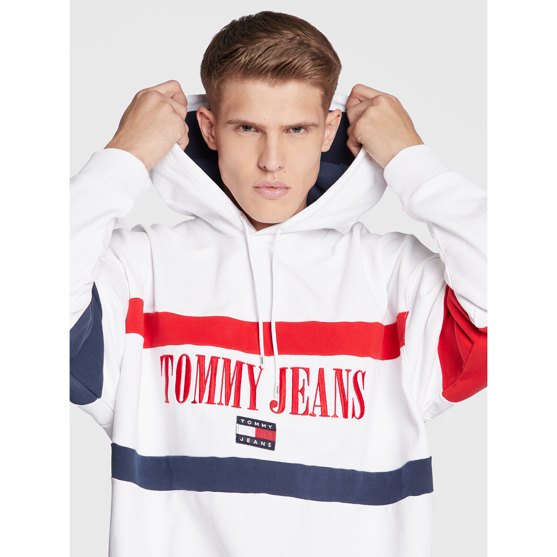 Tommy Jeans Суитшърт Skater Archive Block DM0DM15020 Бял Relaxed Fit - Pepit.bg