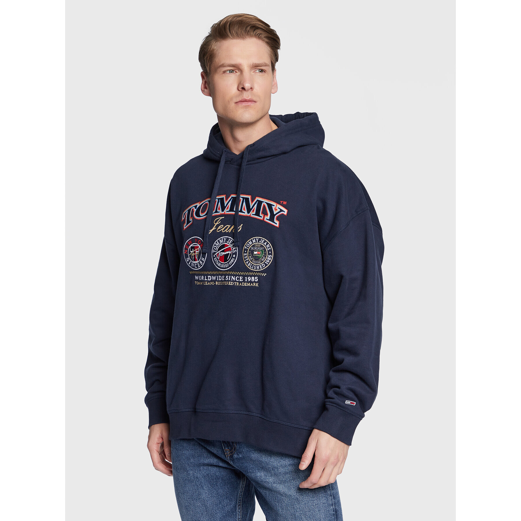 Tommy Jeans Суитшърт Skater DM0DM15702 Тъмносин Oversize - Pepit.bg