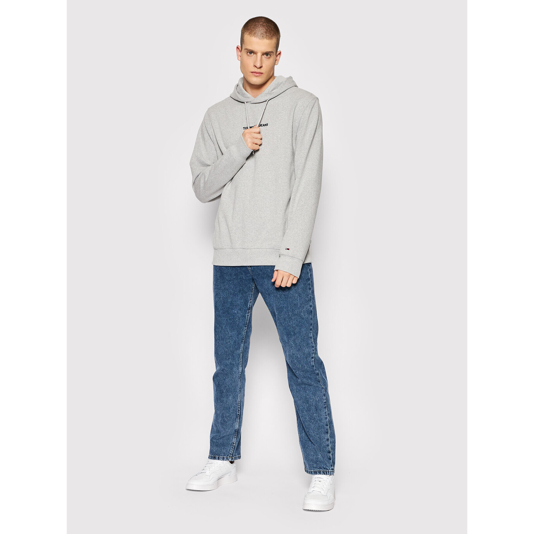 Tommy Jeans Суитшърт Straight Logo DM0DM11632 Сив Regular Fit - Pepit.bg