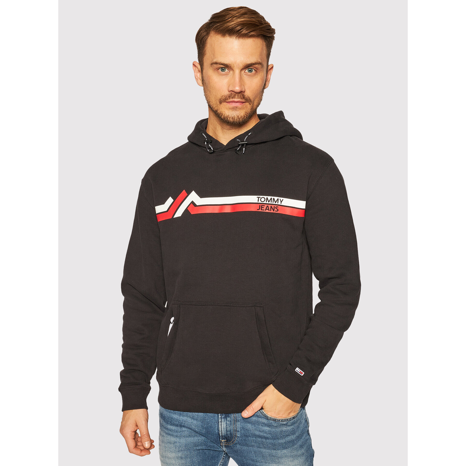 Tommy Jeans Суитшърт Stripe Mountain DM0DM09505 Черен Regular Fit - Pepit.bg