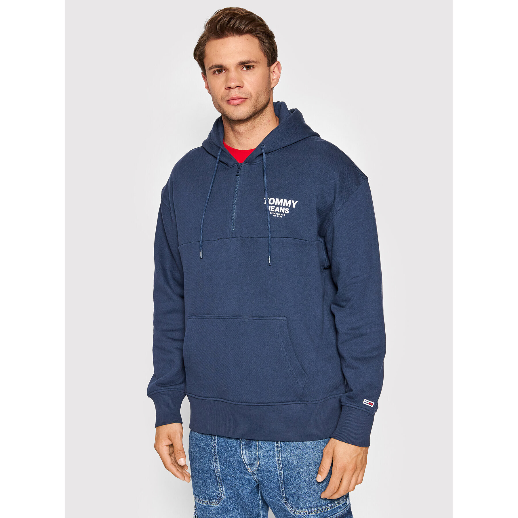 Tommy Jeans Суитшърт Tape DM0DM12934 Тъмносин Regular Fit - Pepit.bg