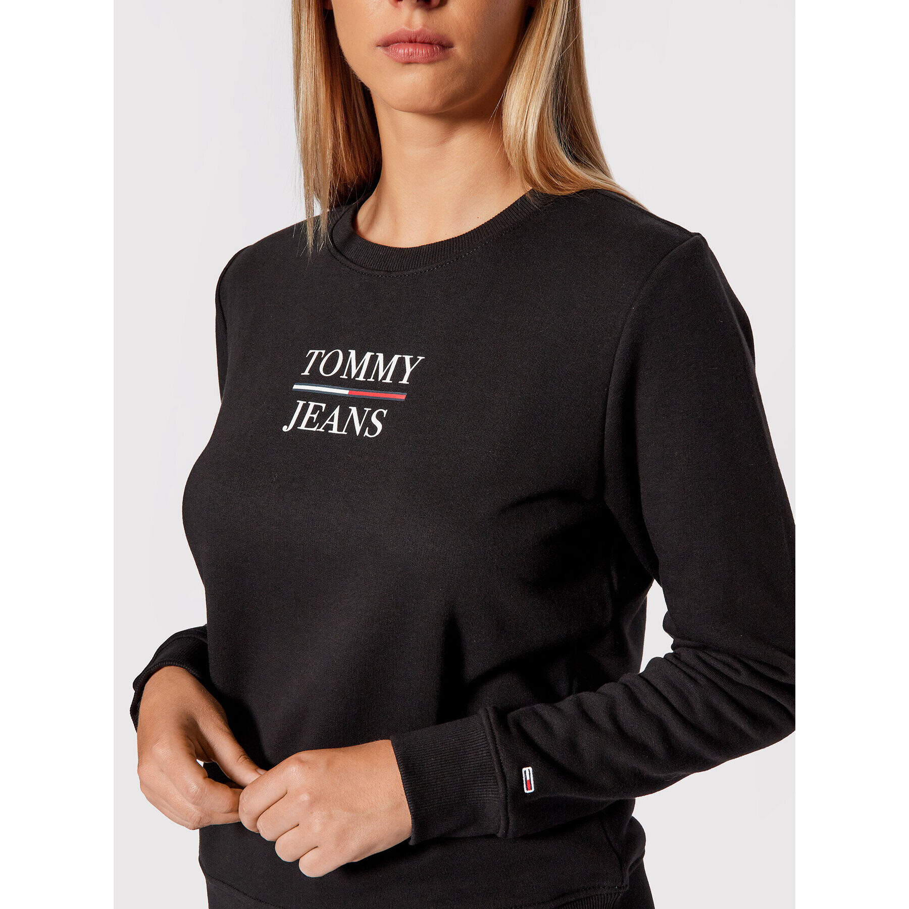 Tommy Jeans Суитшърт Terry DW0DW09663 Черен Slim Fit - Pepit.bg