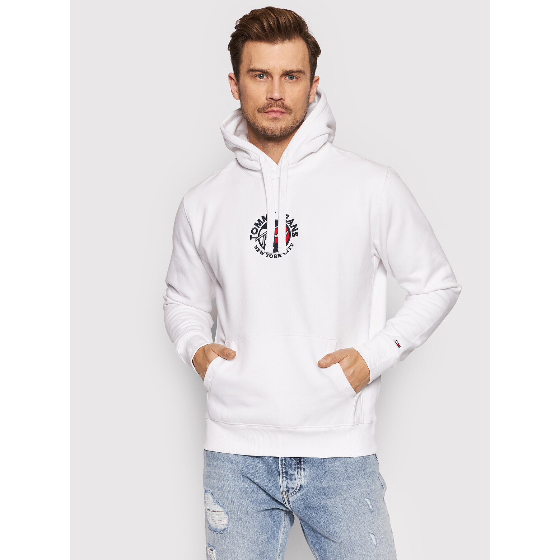 Tommy Jeans Суитшърт Timeless DM0DM11628 Бял Regular Fit - Pepit.bg