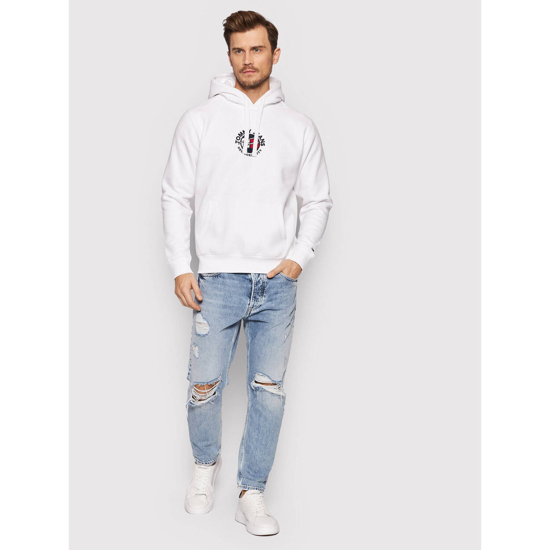 Tommy Jeans Суитшърт Timeless DM0DM11628 Бял Regular Fit - Pepit.bg