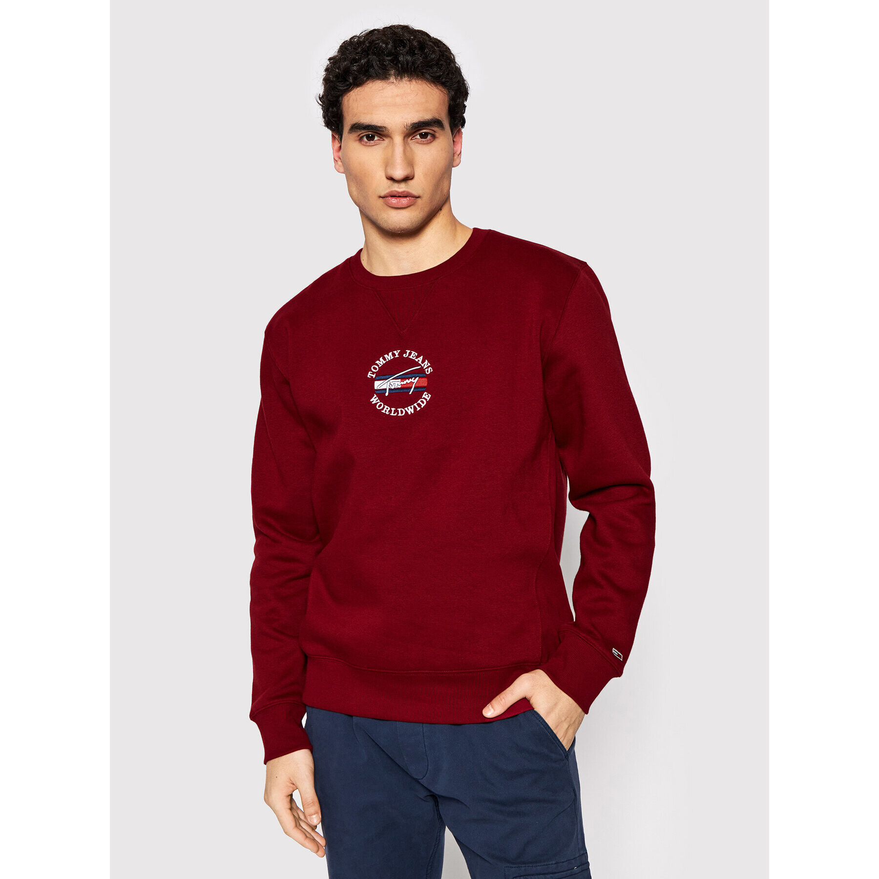 Tommy Jeans Суитшърт Timeless DM0DM12381 Бордо Regular Fit - Pepit.bg