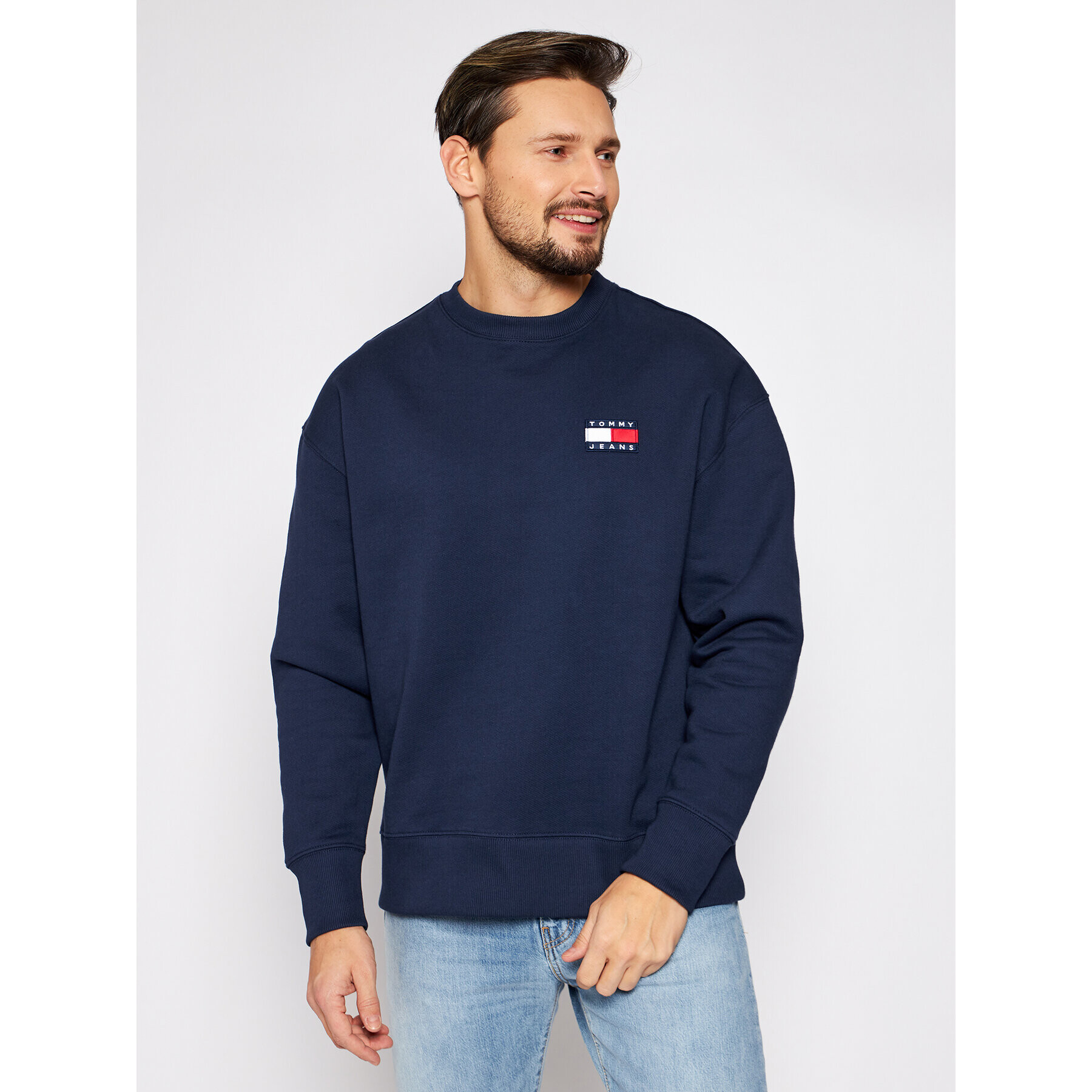 Tommy Jeans Суитшърт Tjm Badge Crew DM0DM06592 Тъмносин Regular Fit - Pepit.bg