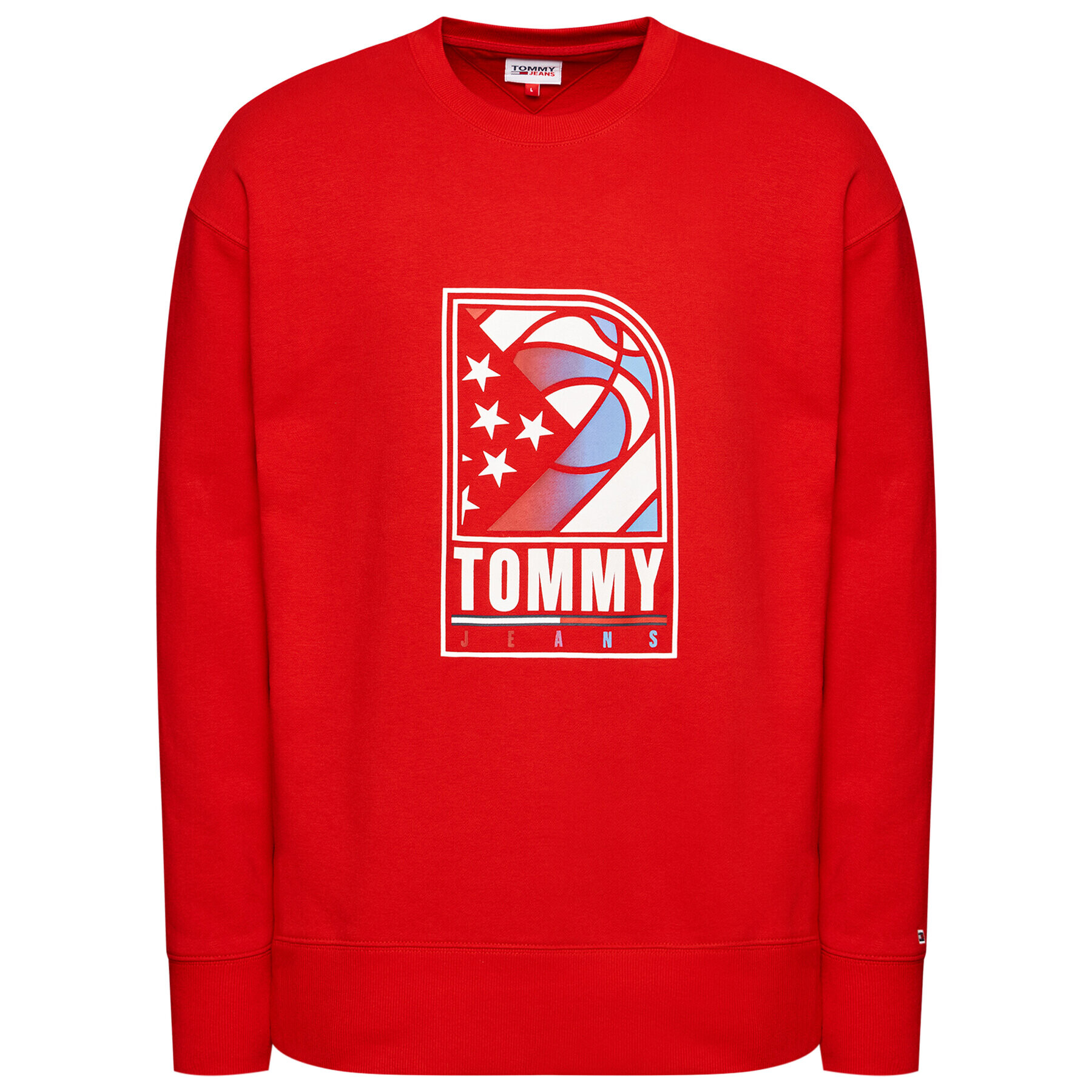 Tommy Jeans Суитшърт Tjm Basketball DM0DM10661 Червен Relaxed Fit - Pepit.bg