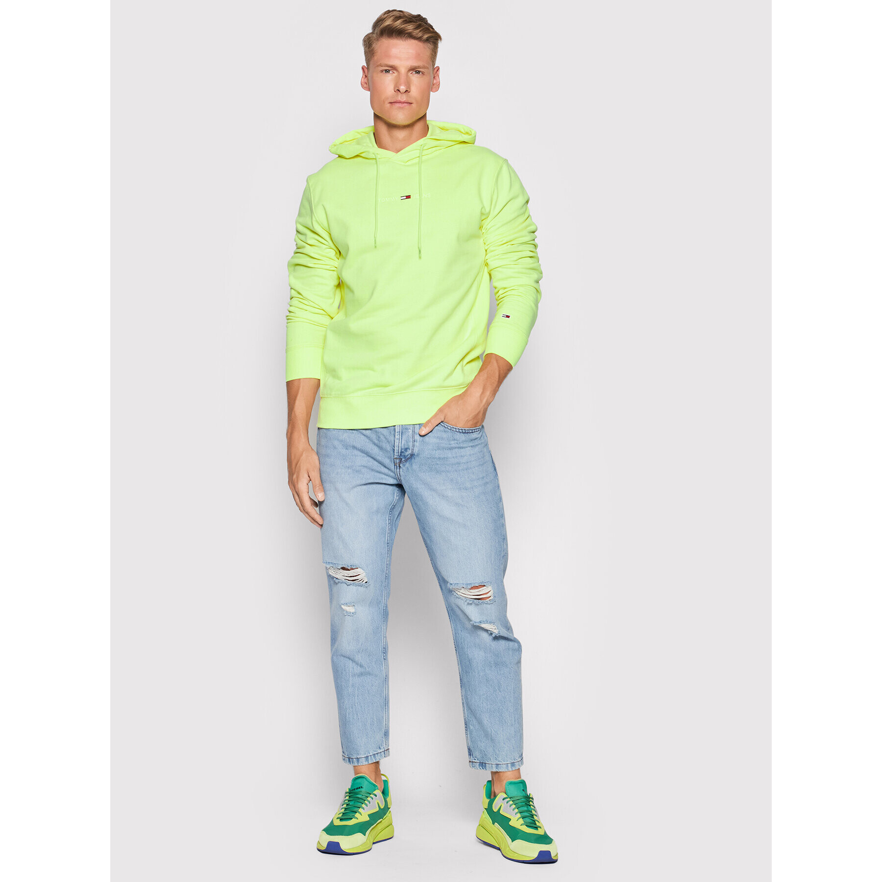 Tommy Jeans Суитшърт Tjm Gel Straight Logo DM0DM10703 Жълт Regular Fit - Pepit.bg