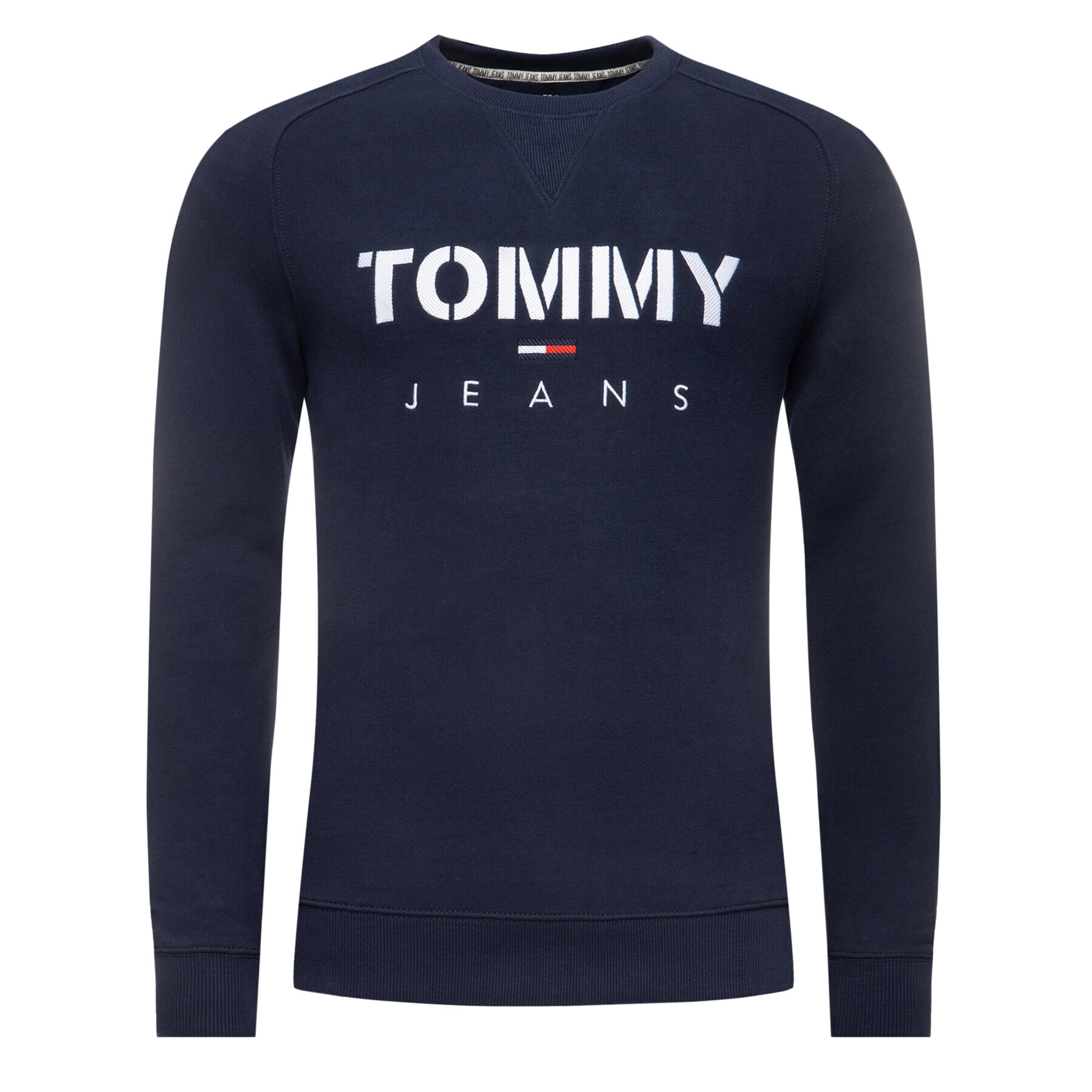 Tommy Jeans Суитшърт Tjm Melange Tommy Crew DM0DM07401 Тъмносин Slim Fit - Pepit.bg