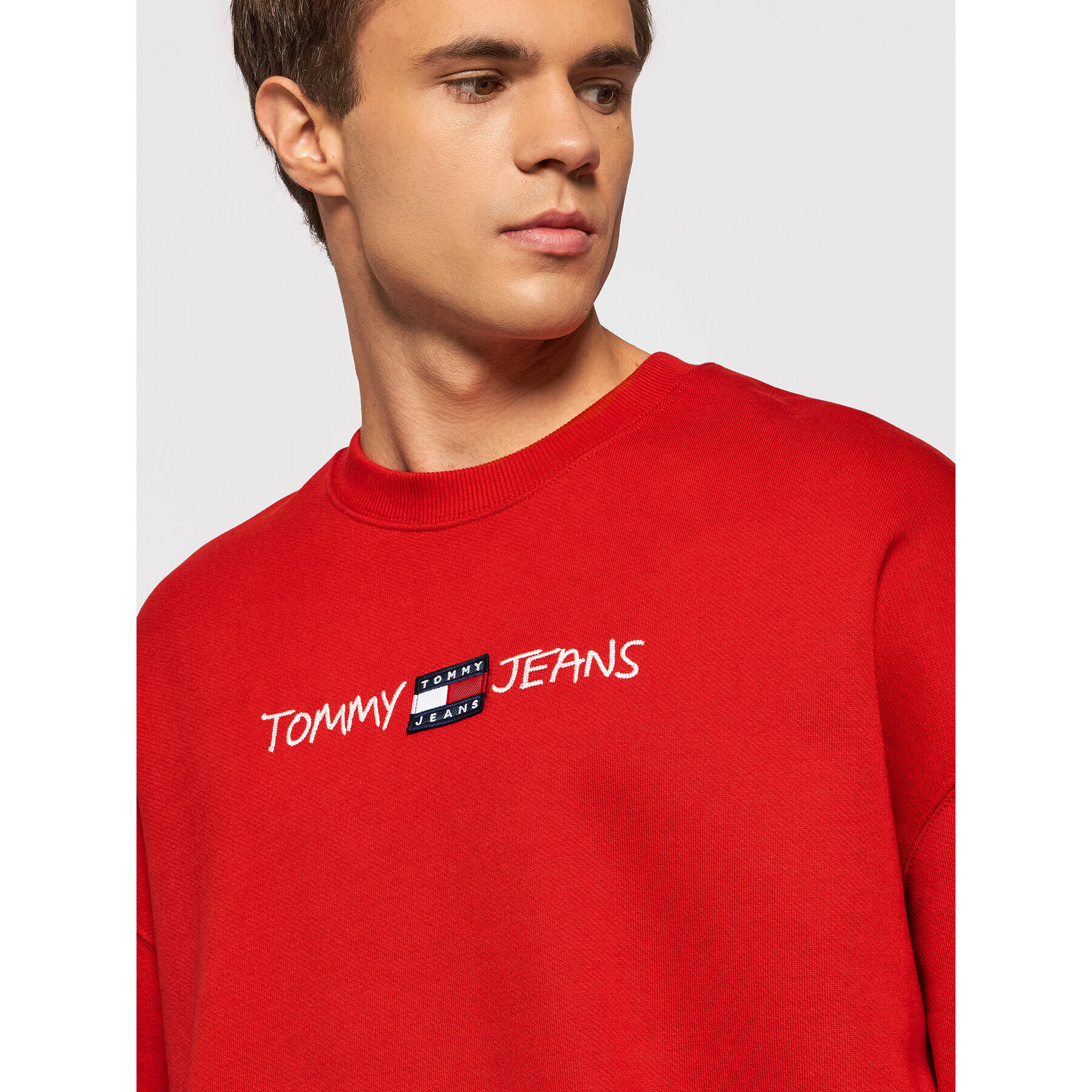 Tommy Jeans Суитшърт Tjm Seasonal Straight Logo DM0DM10914 Червен Regular Fit - Pepit.bg