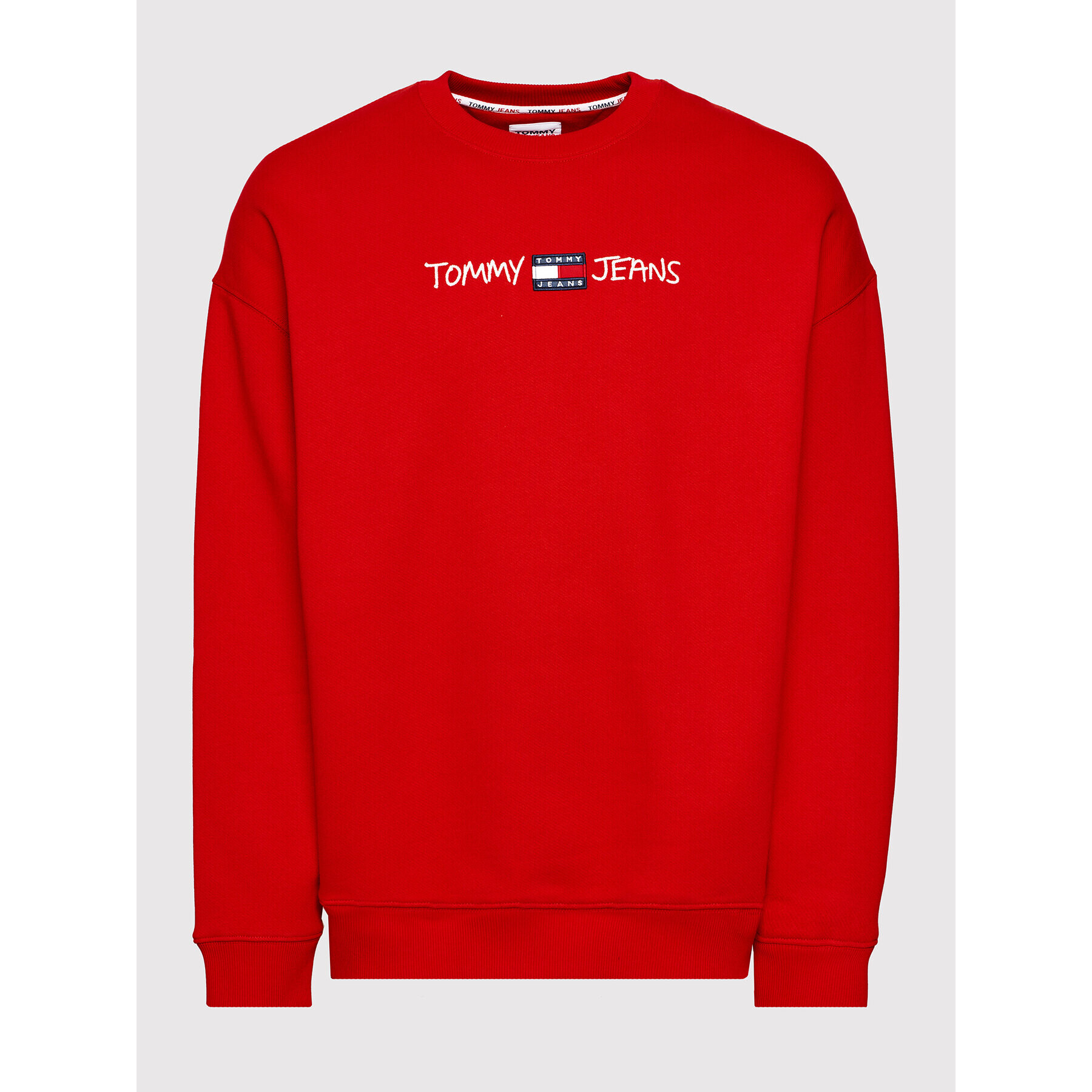 Tommy Jeans Суитшърт Tjm Seasonal Straight Logo DM0DM10914 Червен Regular Fit - Pepit.bg