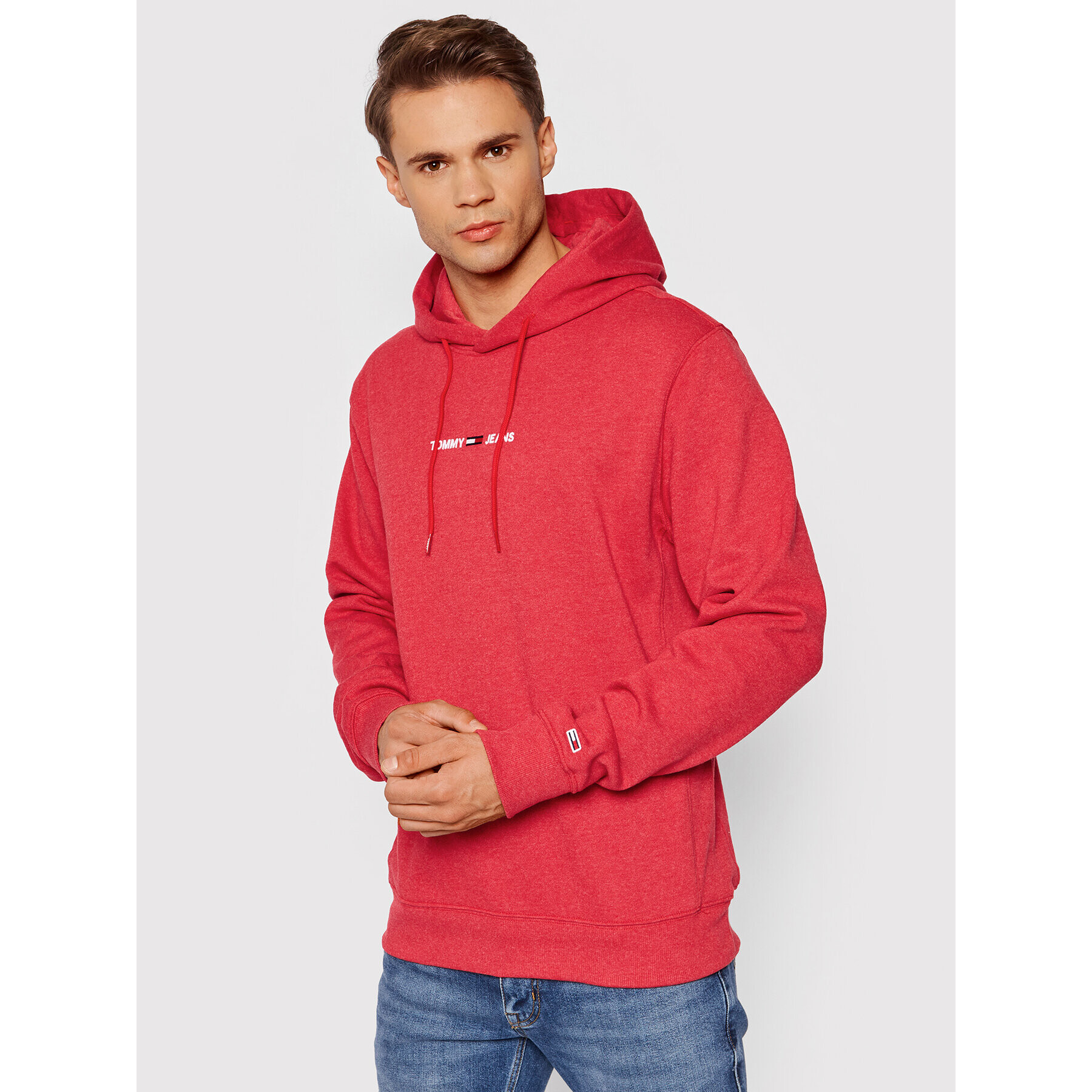 Tommy Jeans Суитшърт Tjm Straight Logo DM0DM11632 Червен Regular Fit - Pepit.bg