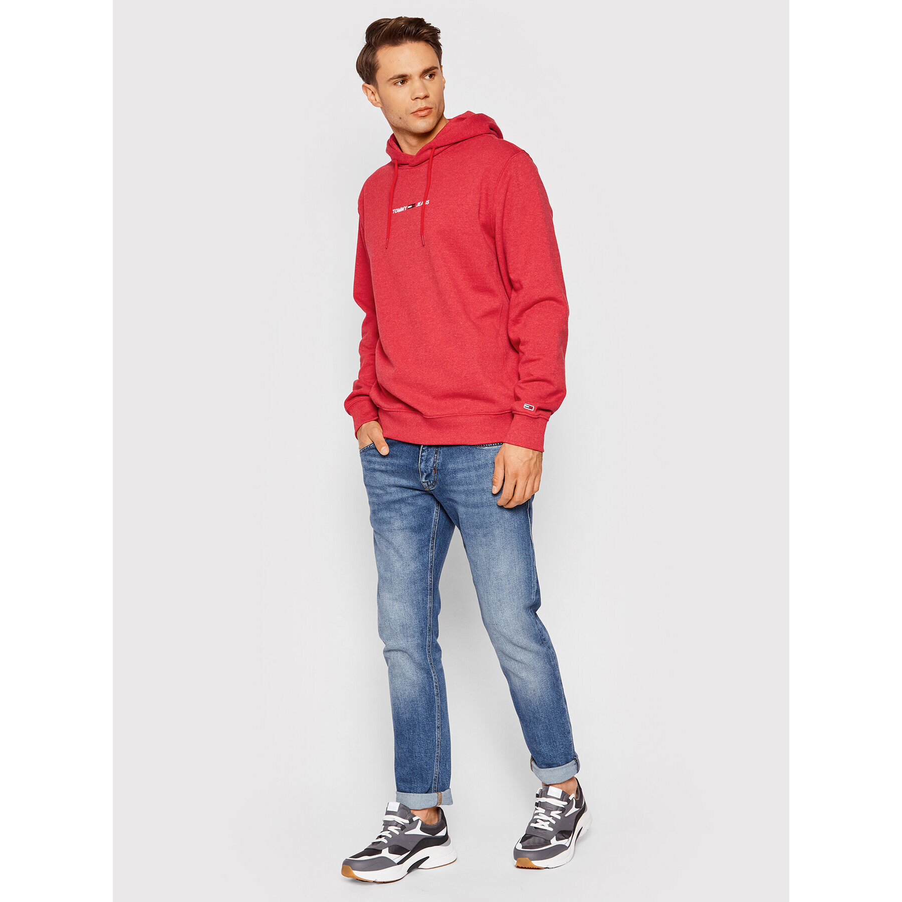 Tommy Jeans Суитшърт Tjm Straight Logo DM0DM11632 Червен Regular Fit - Pepit.bg