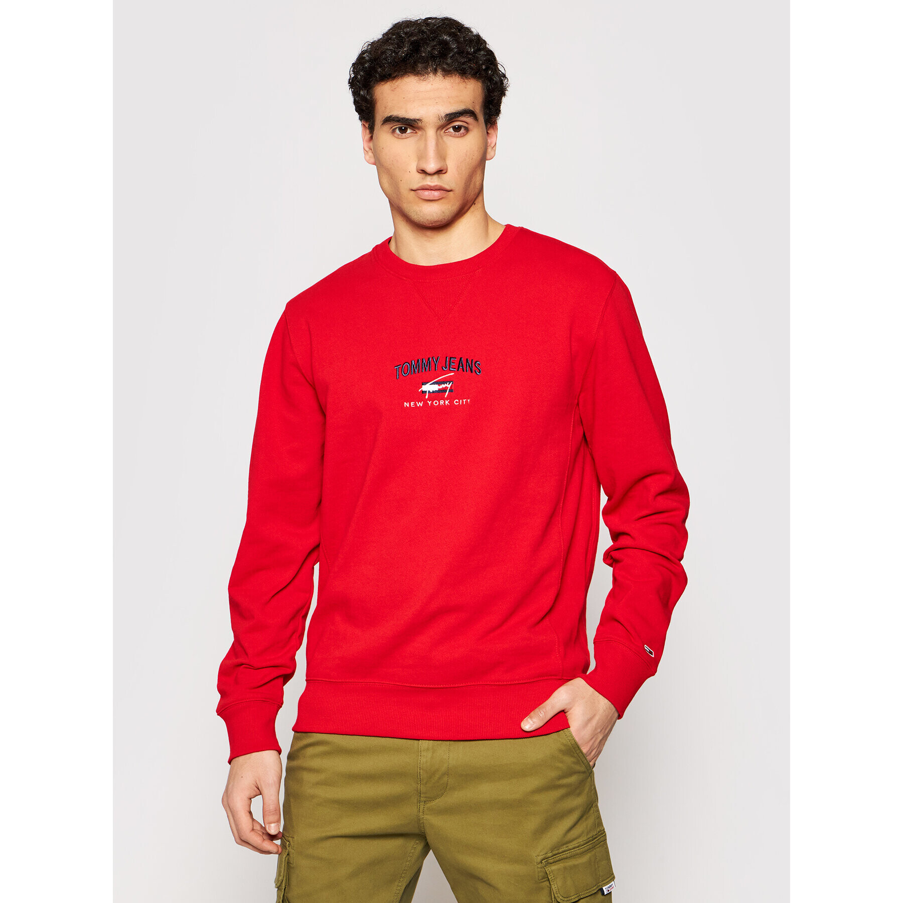 Tommy Jeans Суитшърт Tjm Timeless DM0DM10193 Червен Regular Fit - Pepit.bg