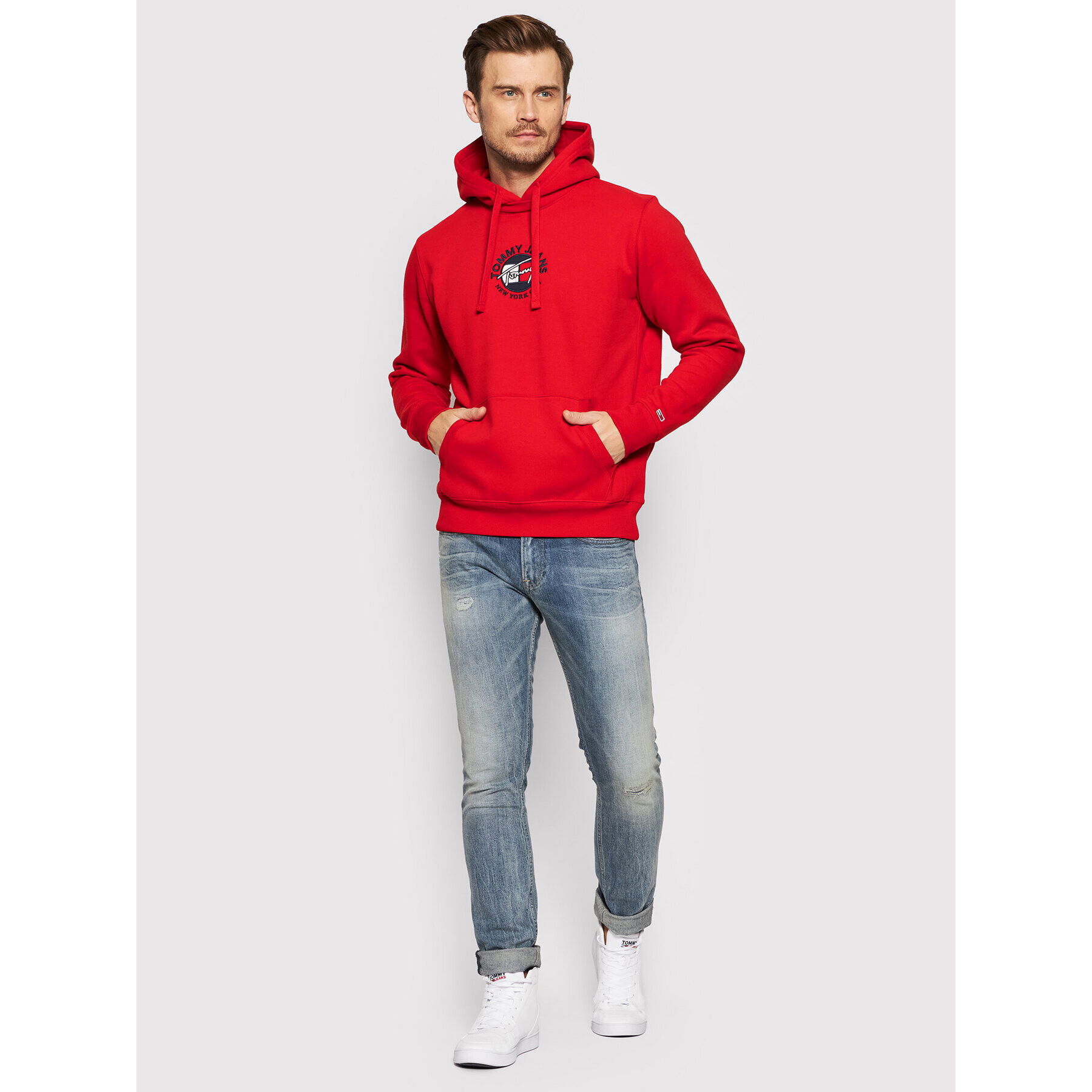 Tommy Jeans Суитшърт Tjm Timeless DM0DM11628 Червен Regular Fit - Pepit.bg