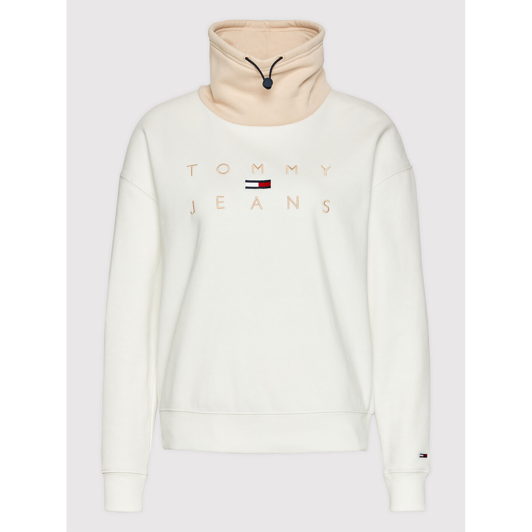 Tommy Jeans Суитшърт Tjw Bxy Logo 3 Funnel Neck DW0DW11191 Бял Boxy Fit - Pepit.bg