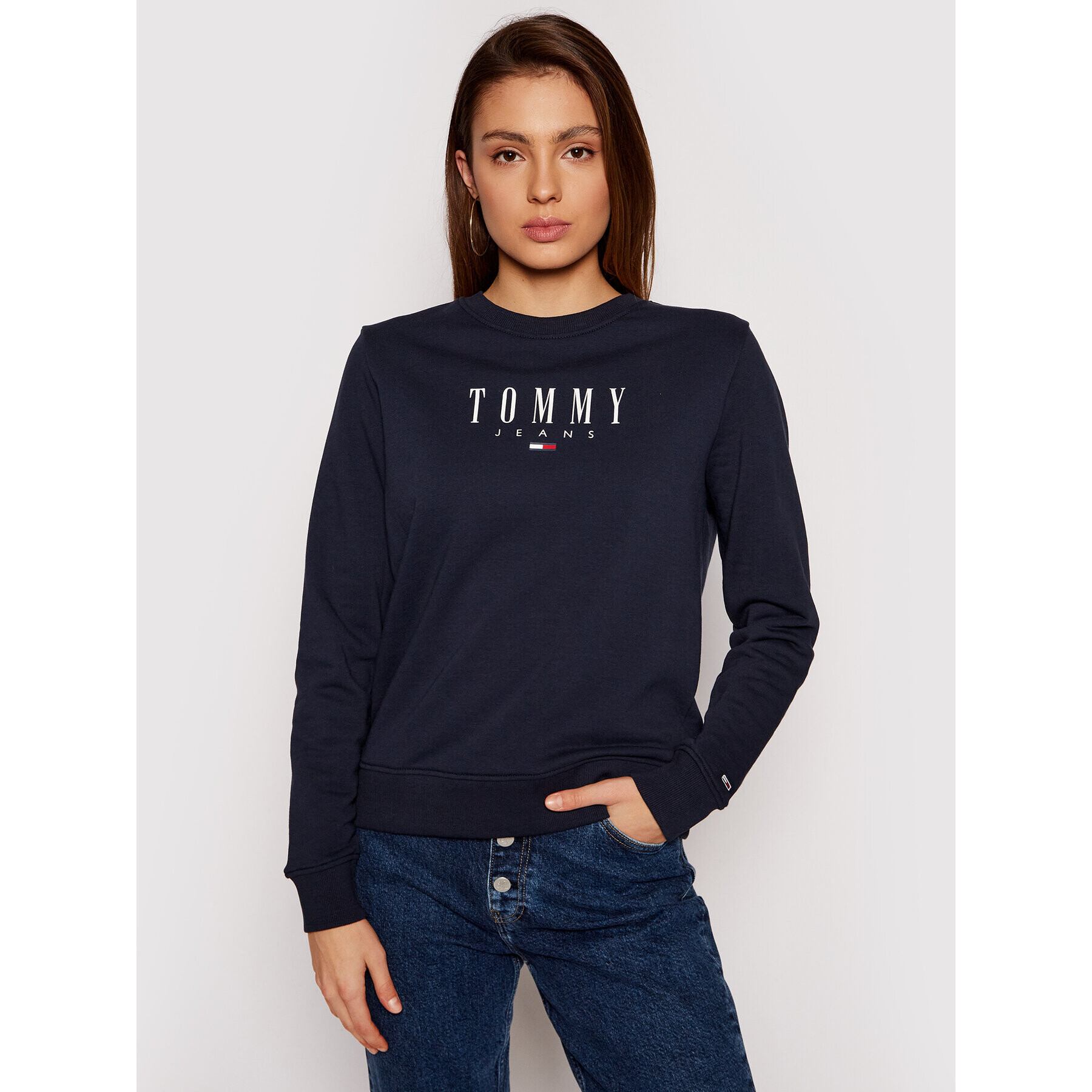 Tommy Jeans Суитшърт Tjw Essential Logo DW0DW09918 Тъмносин Regular Fit - Pepit.bg