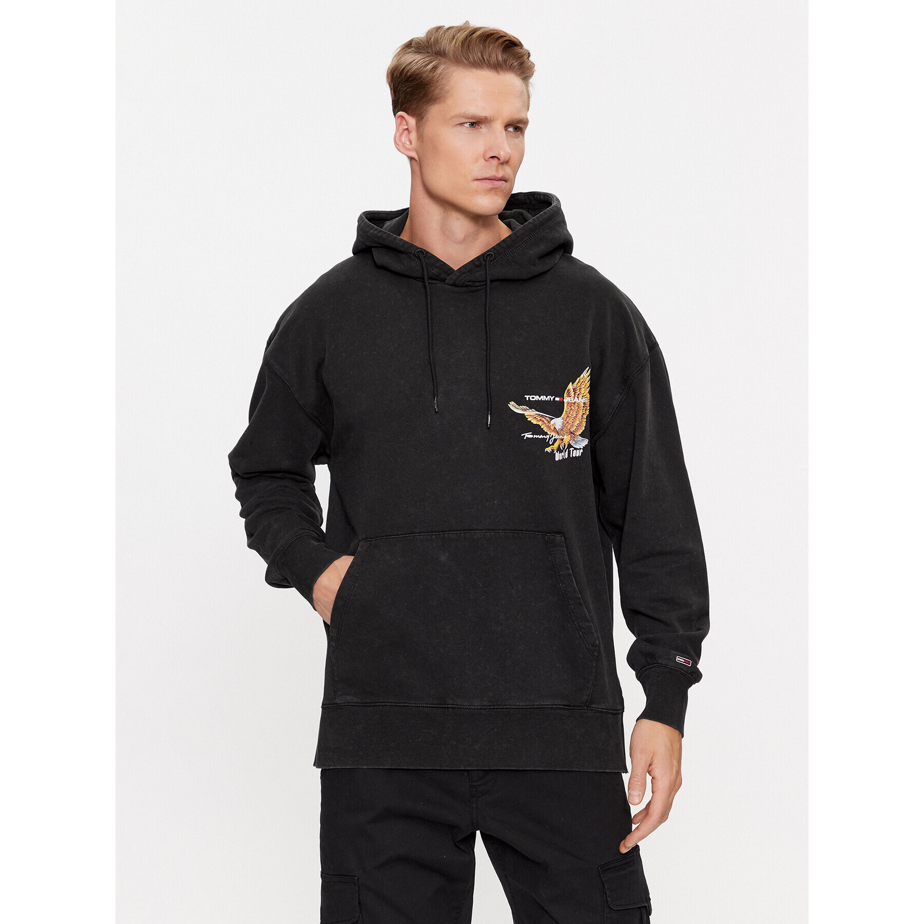 Tommy Jeans Суитшърт Vintage Eagle DM0DM17812 Черен Relaxed Fit - Pepit.bg