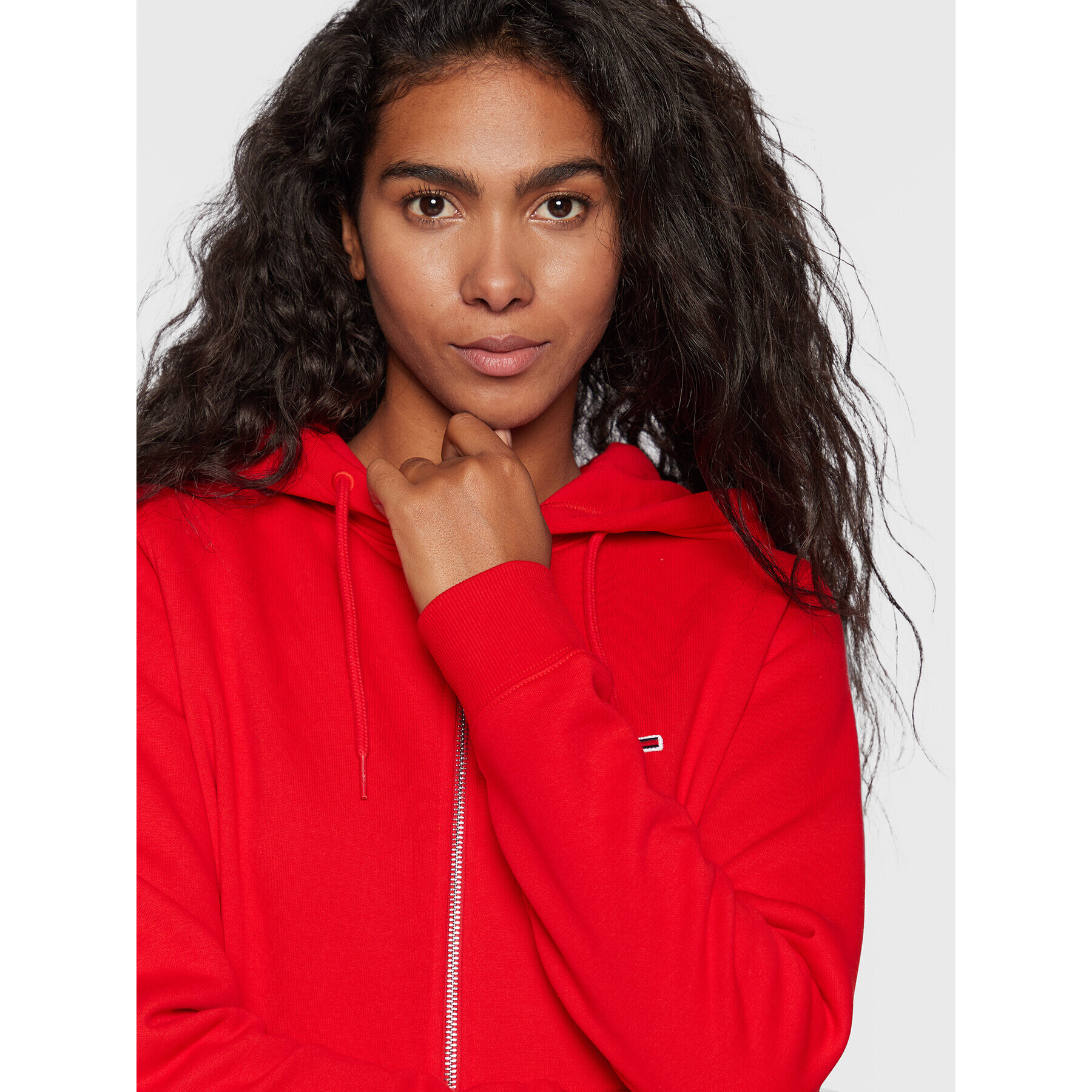 Tommy Jeans Суитшърт Zip Through DW0DW10135 Червен Regular Fit - Pepit.bg