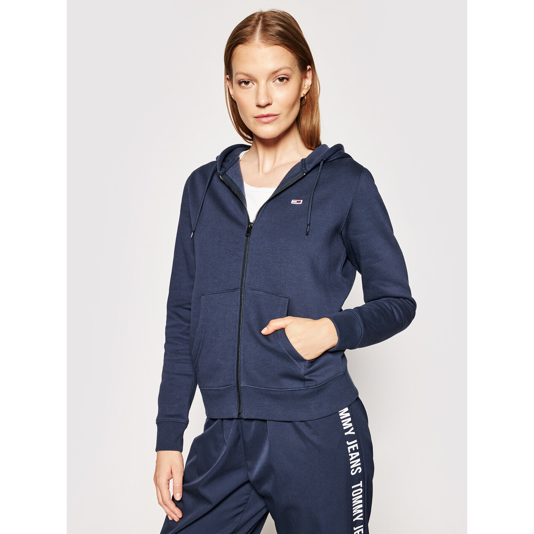 Tommy Jeans Суитшърт Zip Through DW0DW10135 Тъмносин Regular Fit - Pepit.bg