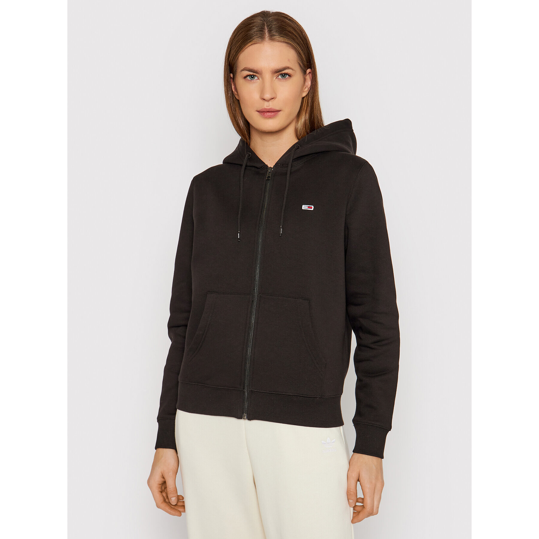 Tommy Jeans Суитшърт Zip Throught DW0DW10135 Черен Regular Fit - Pepit.bg